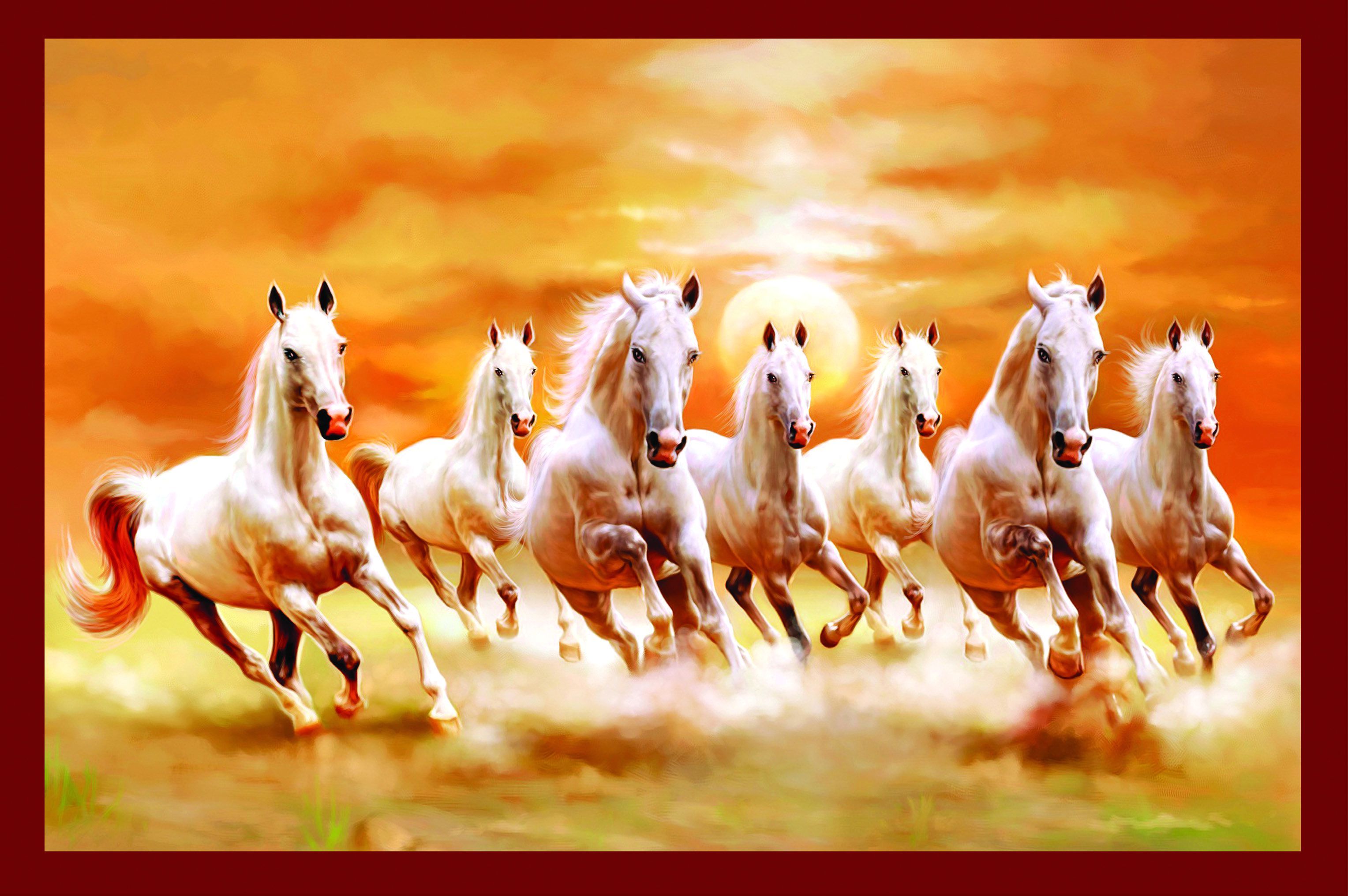 seven running horses wallpaper