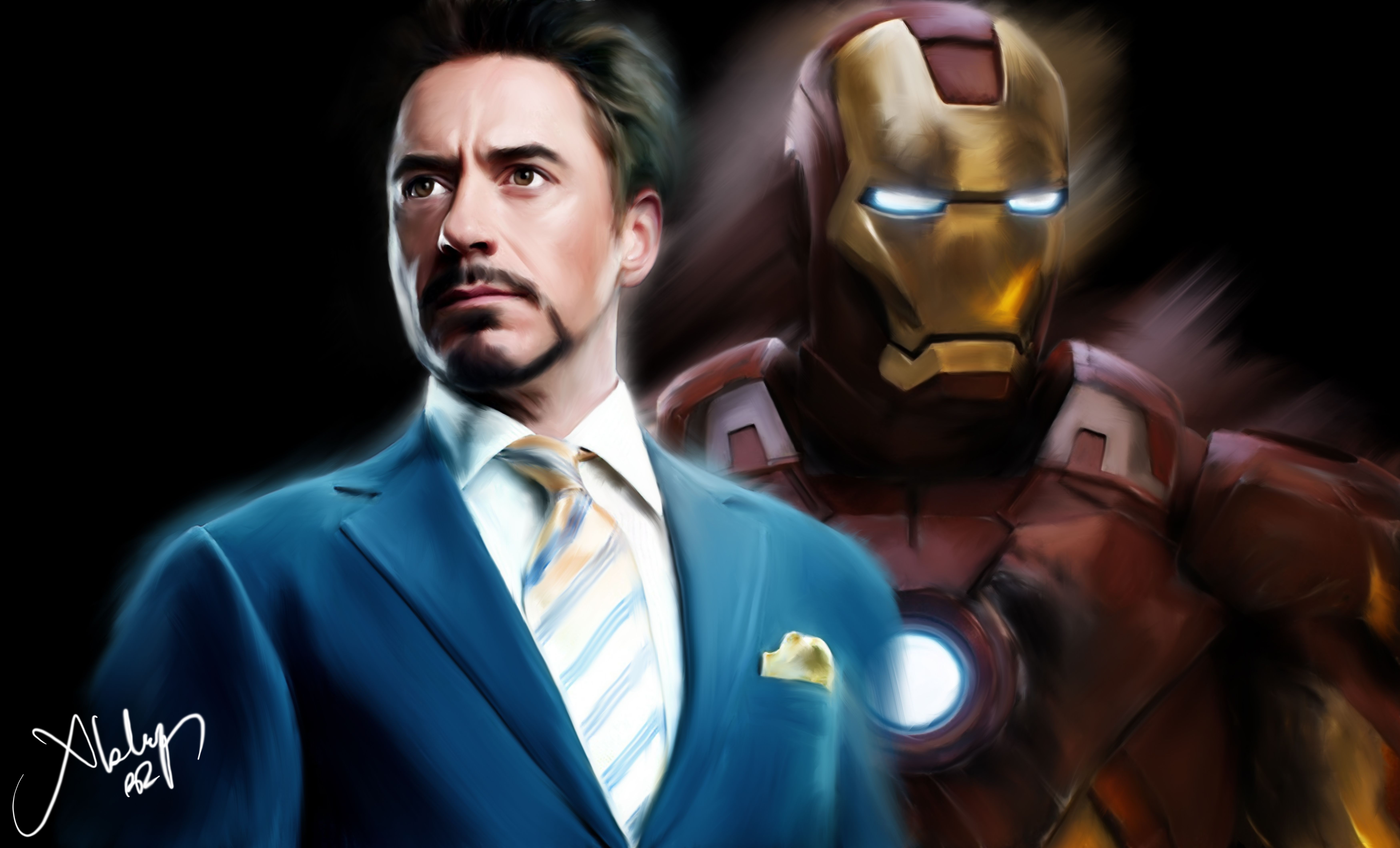 Tony Stark As Iron Man Portrait Artwork 5k, HD Superheroes, 4k Wallpaper, Image, Background, Photo and Picture