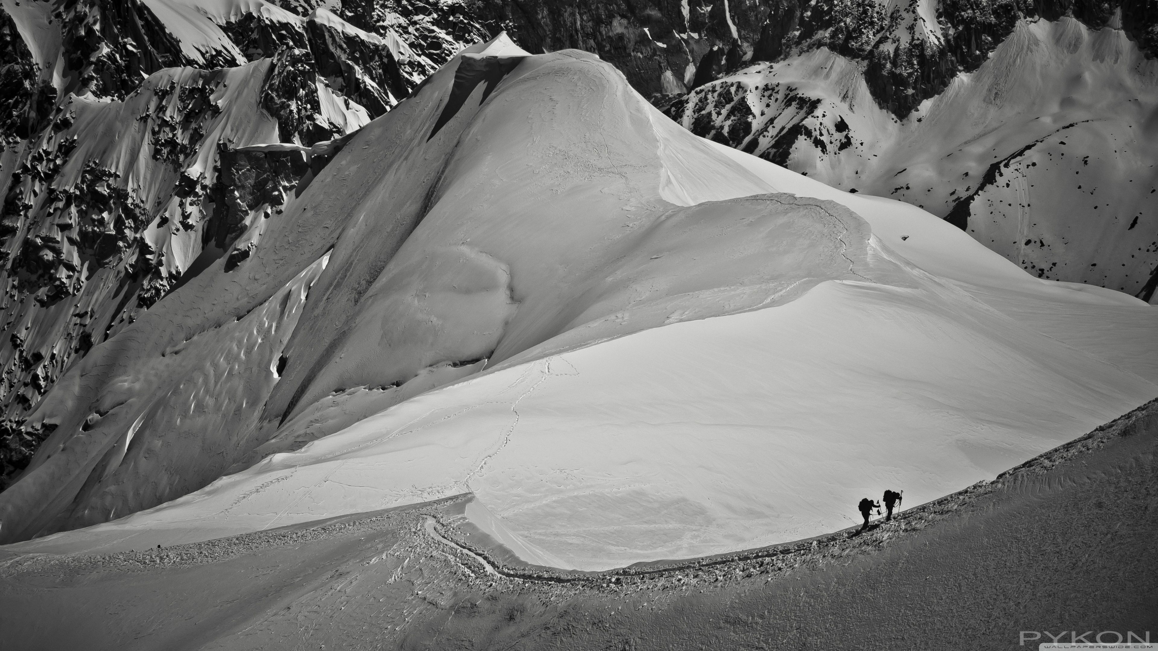 Climbers in Chamonix, French Alps Ultra HD Desktop Background Wallpaper for 4K UHD TV, Widescreen & UltraWide Desktop & Laptop, Tablet