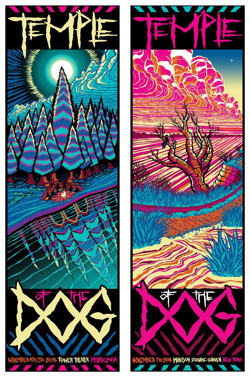 Brad Klausen Temple of The Dog Philadelphia And New York Posters Release. Concert poster design, Temple of the dog, Poster art
