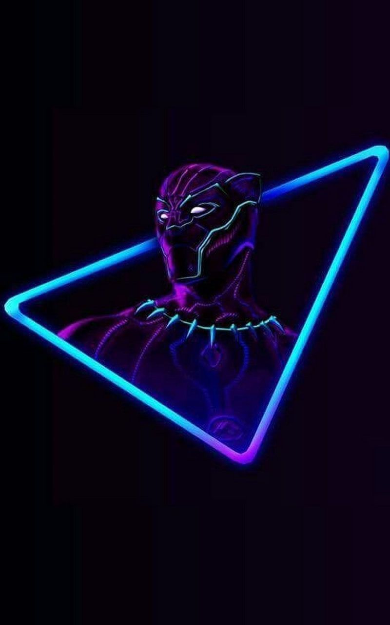 Black Panther Neon Wallpaper