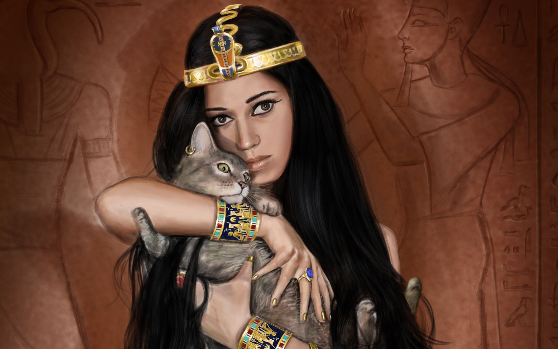 Woman Egyptian Jewelry Kitty wallpaper. Woman Egyptian Jewelry Kitty