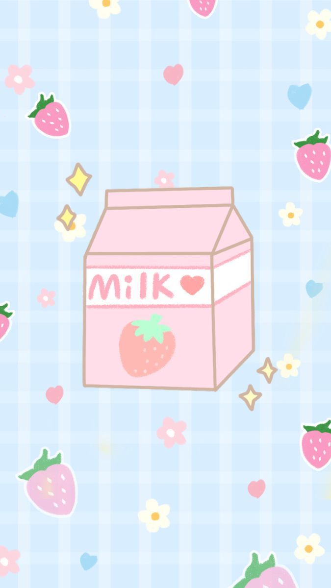 Strawberry Milk Fabric Wallpaper and Home Decor  Spoonflower