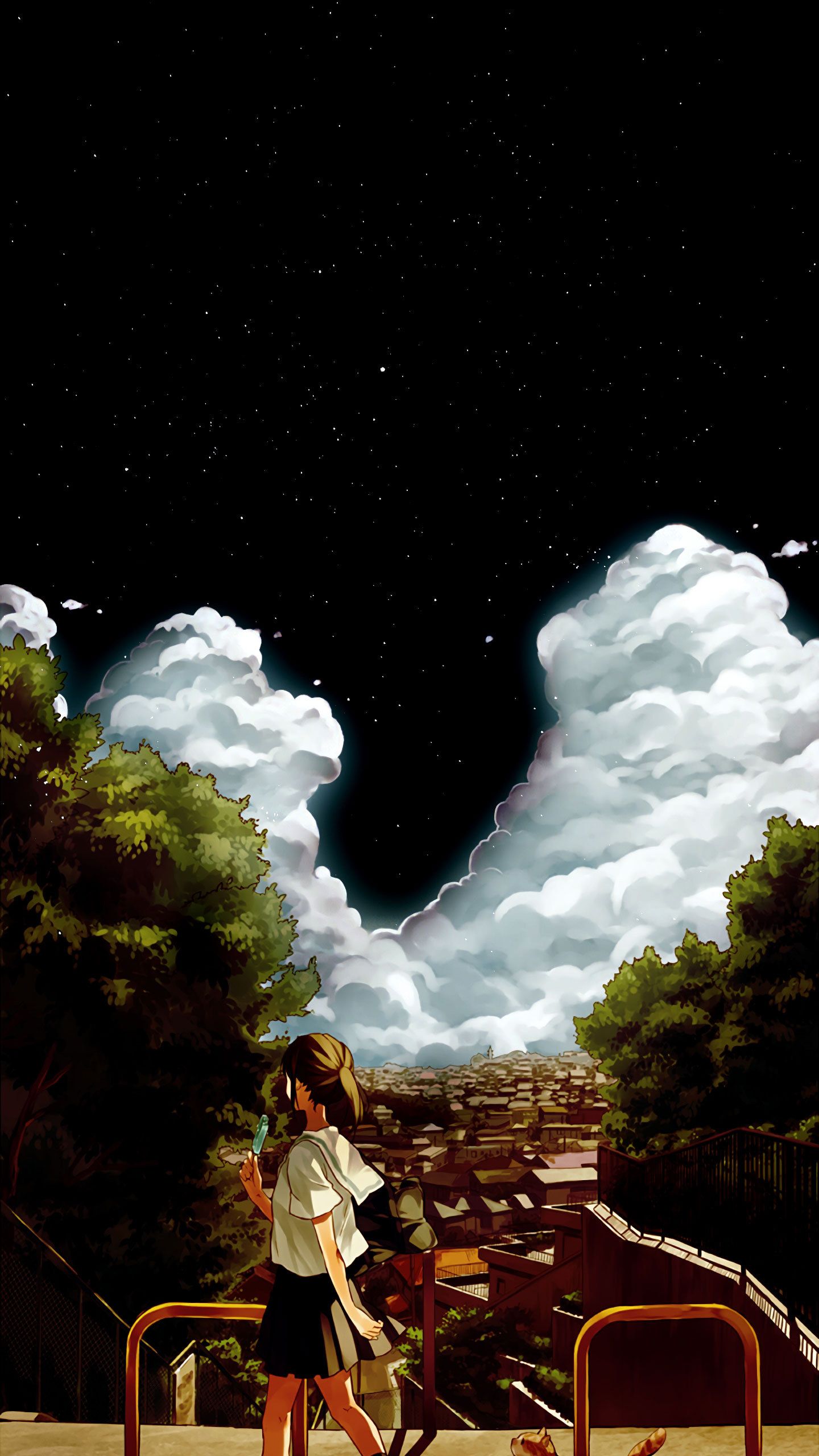 Anime amoled wallpaper, dark, clouds • Wallpaper For You HD Wallpaper For Desktop & Mobile