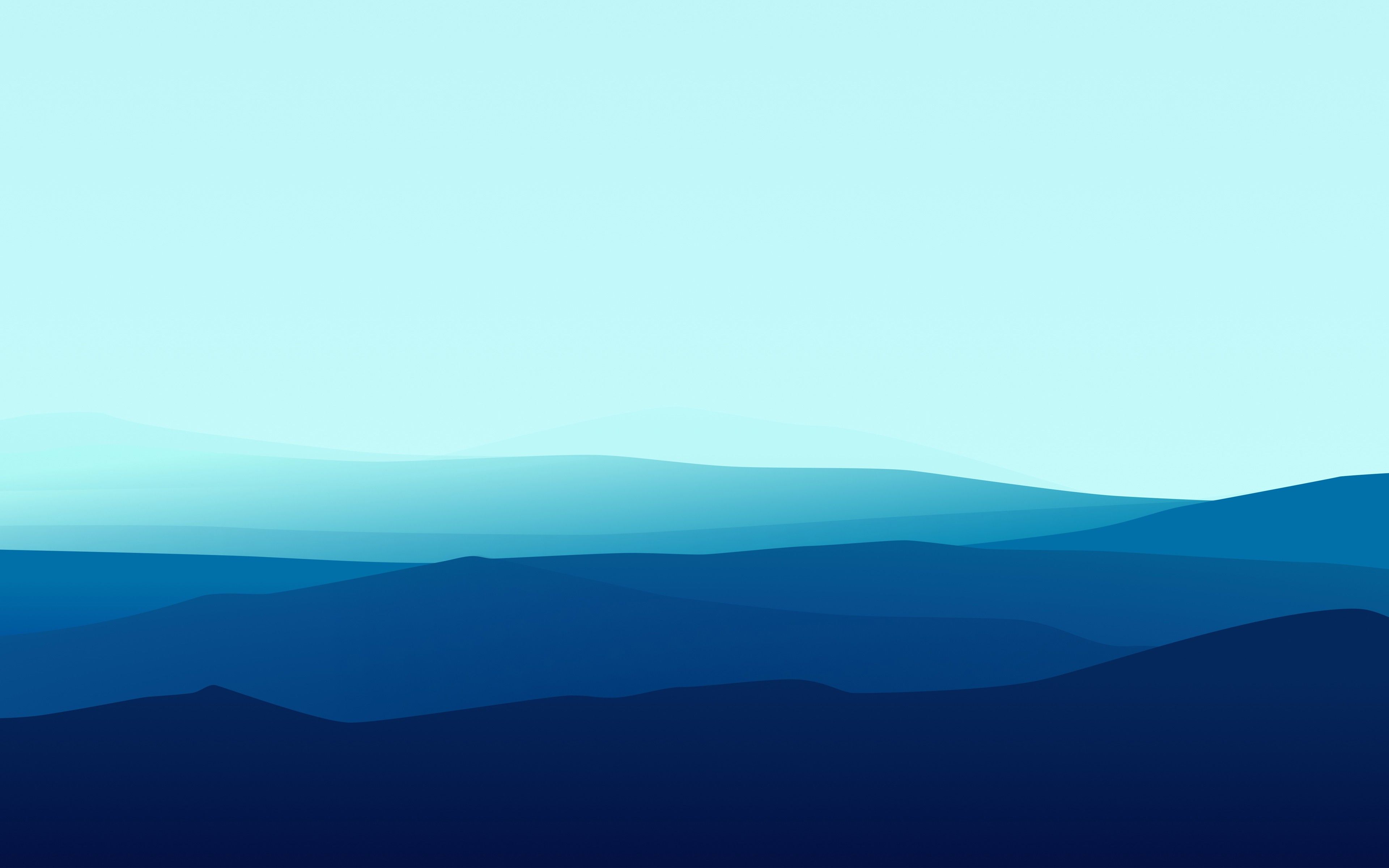 Minimal Blue Mountains HD 5K Wallpaper