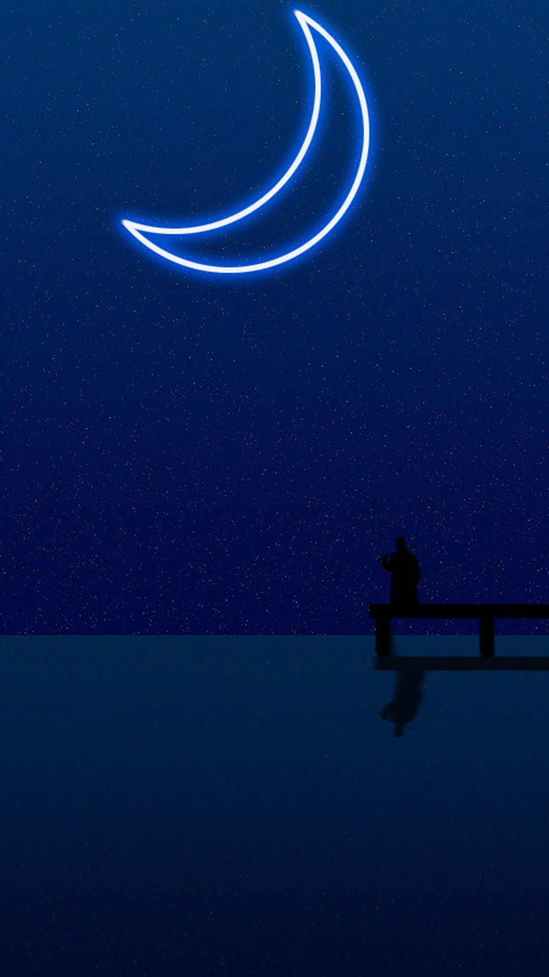 Night Moon Lake Smartphone Wallpaper HD HD Wallpaper