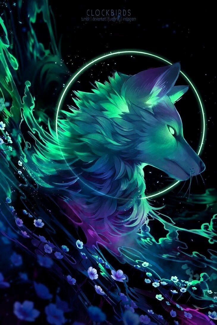 Anime Wolf Drawing Wallpaper