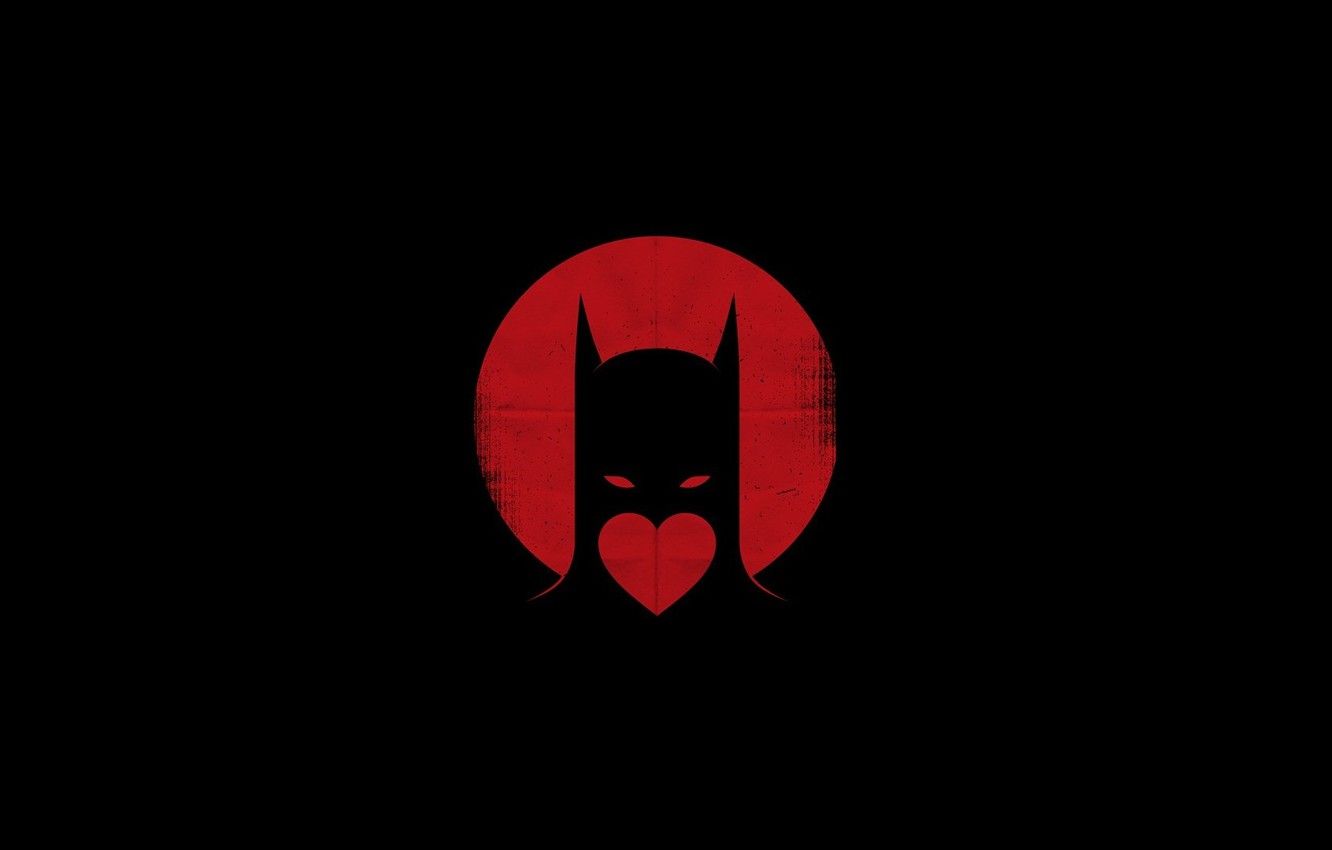 Wallpaper Red, Art, Batman, Black, Wallpaper, Minimalism image for desktop, section минимализм