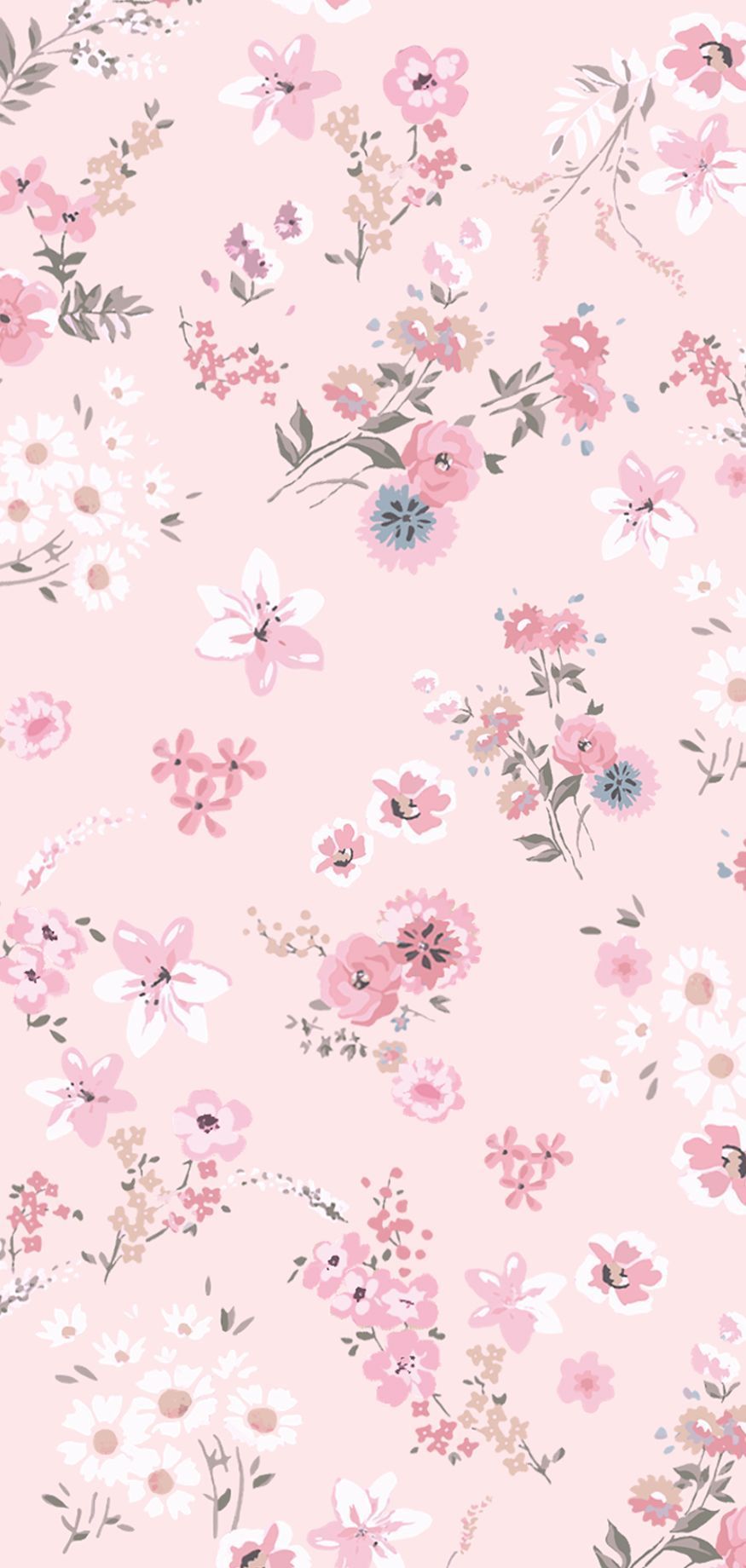 Floral Pastel Aesthetic Desktop Wallpaper