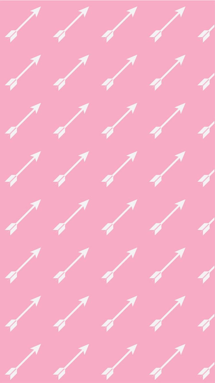 Pink Background White Arrows Pattern iPhone 8 Wallpaper Free Download