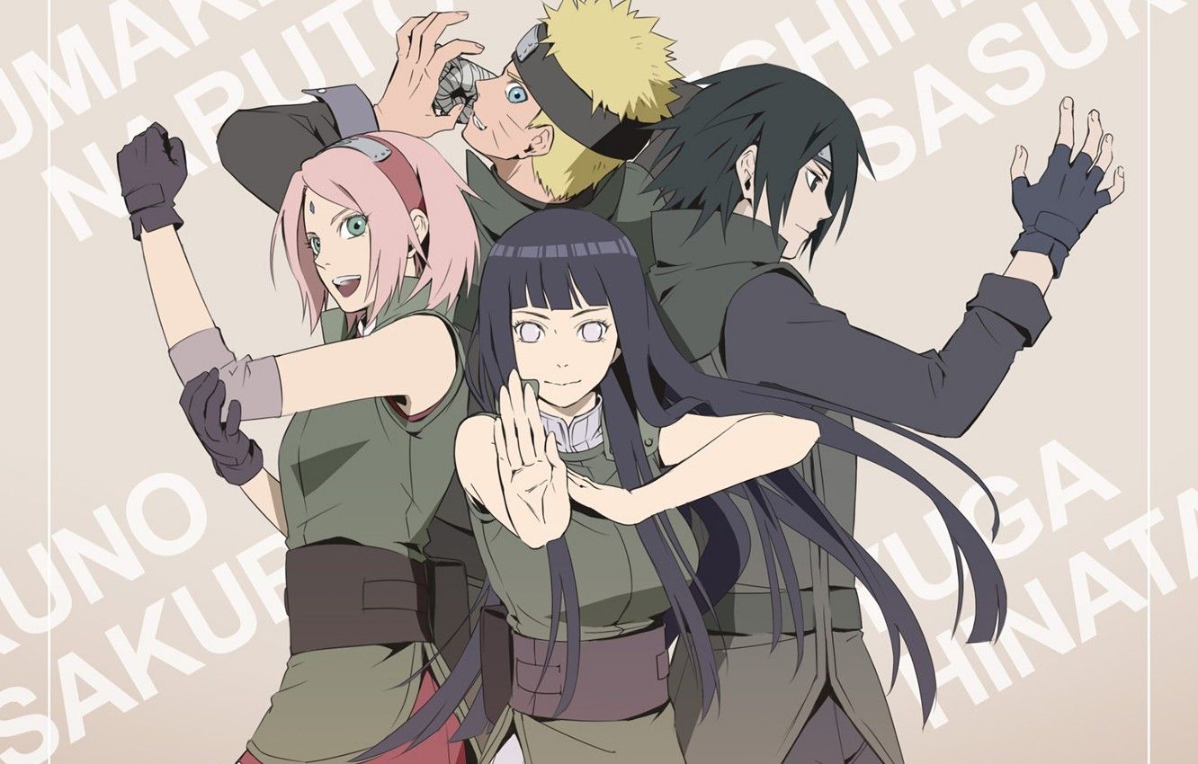Wallpaper anime, Sakura, art, Sasuke, Naruto, Naruto, Hinata image for desktop, section прочее