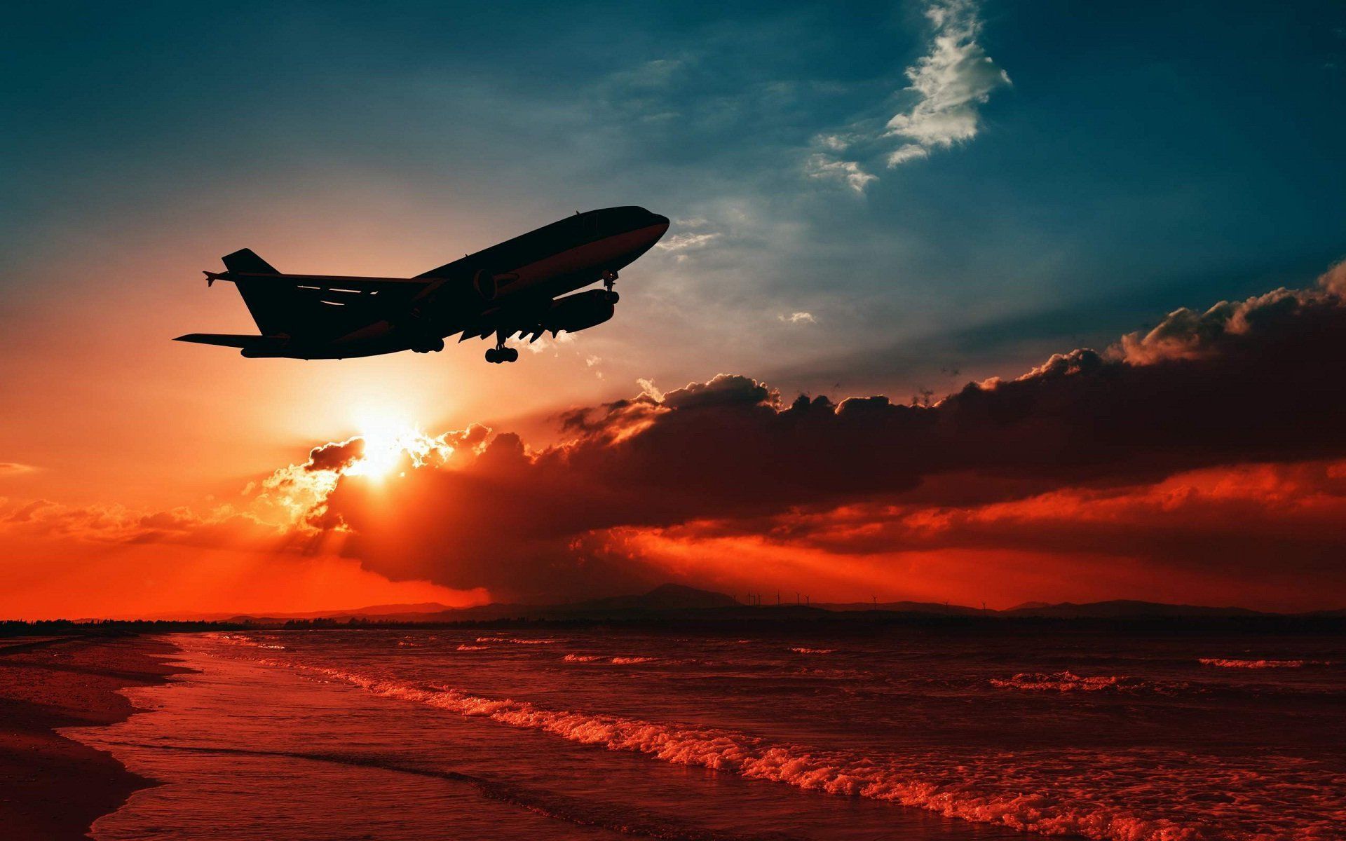 Natural Airplane Sunset And Sea Most Beautiful HD Wallpaper. Airplane wallpaper, Plane wallpaper, Aircraft