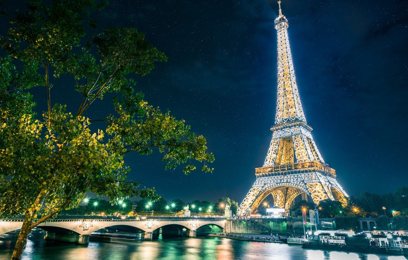Wallpaper night, the city, Eiffel tower, Paris, The Eiffel Tower image for desktop, section город