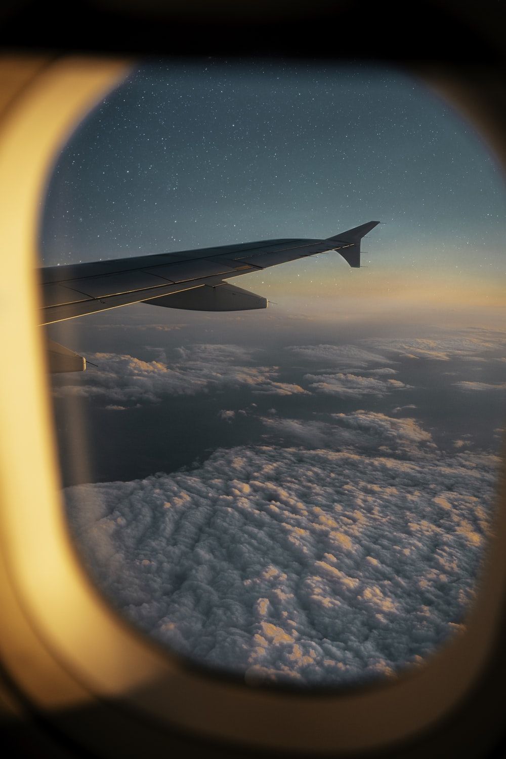 Sunset Airplane Window View Wallpaper