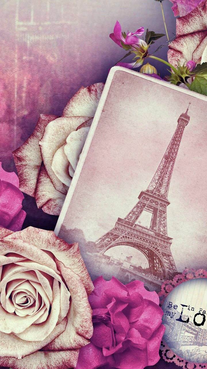 Eiffel tower pink wallpaper