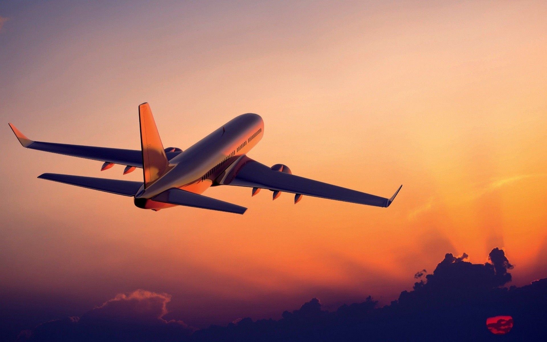aircraft, Passenger aircraft, Airplane, Sunset, Clouds Wallpaper HD / Desktop and Mobile Background