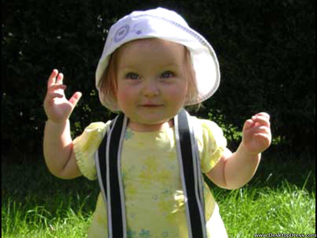 Desktop Wallpaper Babies Background Cute Baby Girl in the Garden