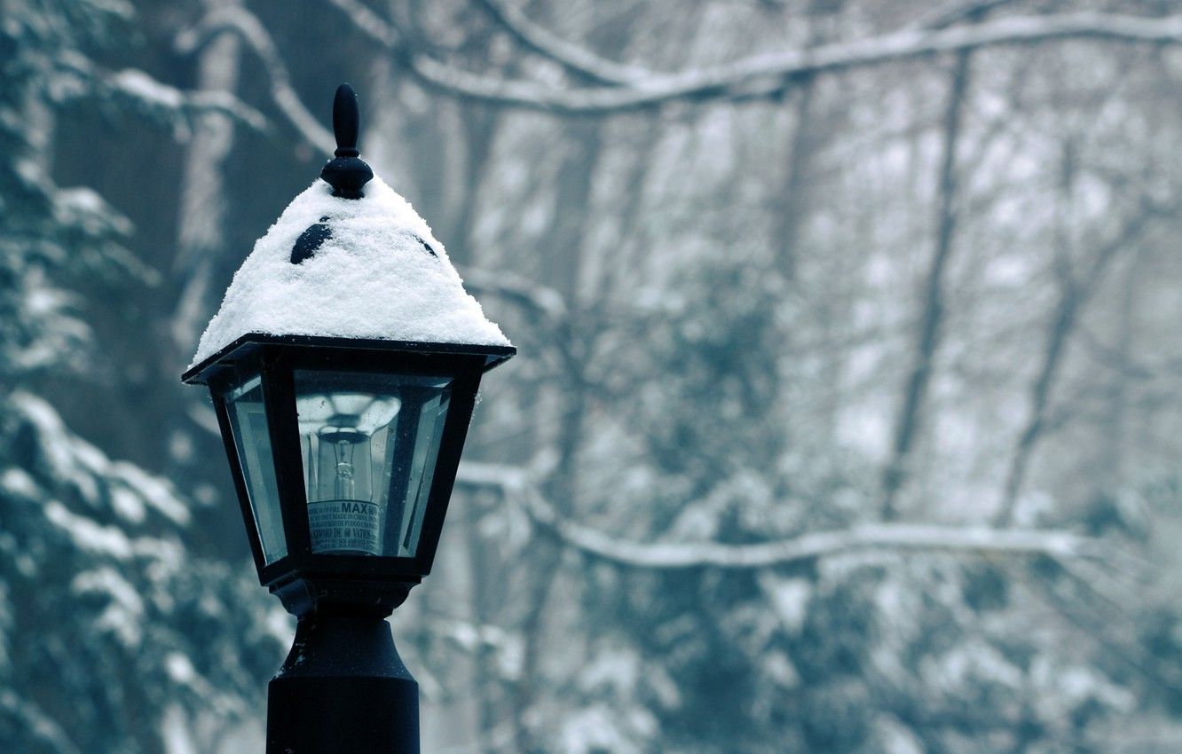 Wallpaper winter, light bulb, snow, lantern image for desktop, section природа