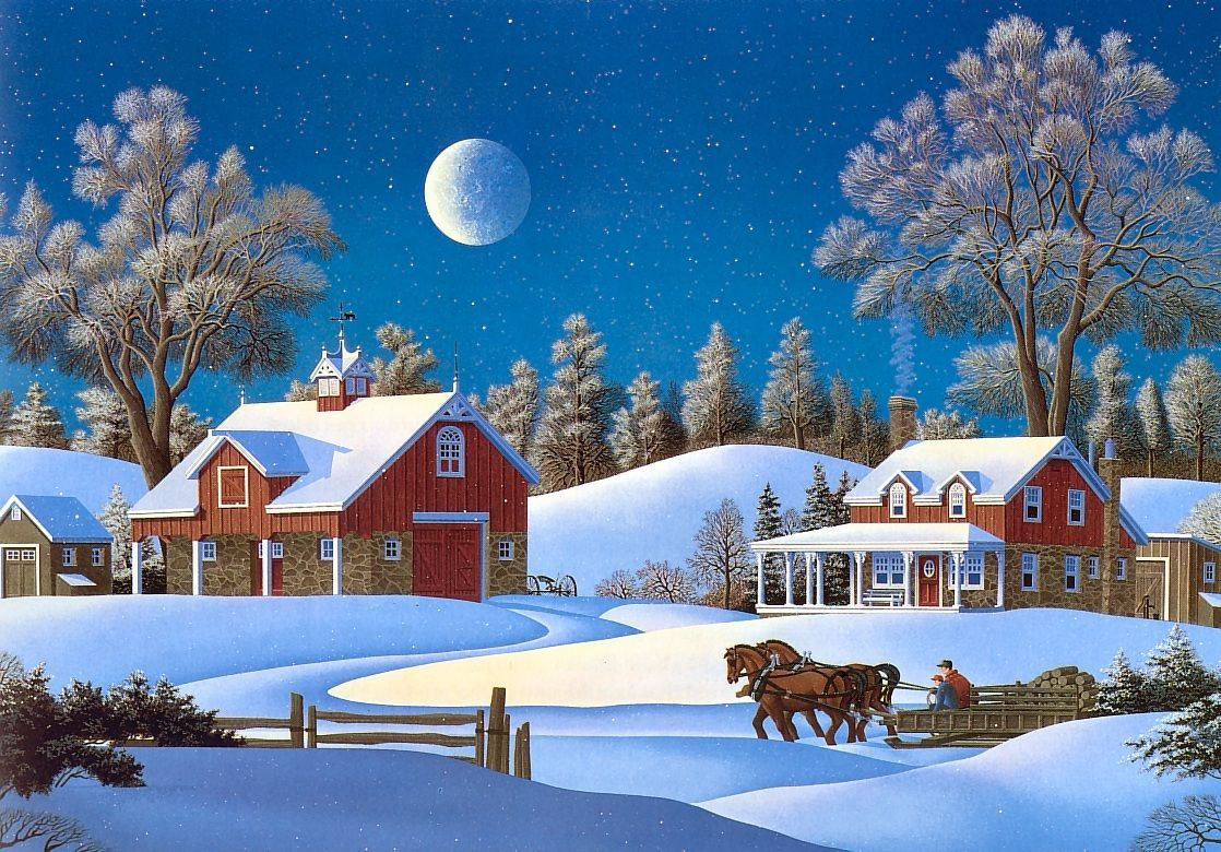 Winter Farm Desktop Wallpaper