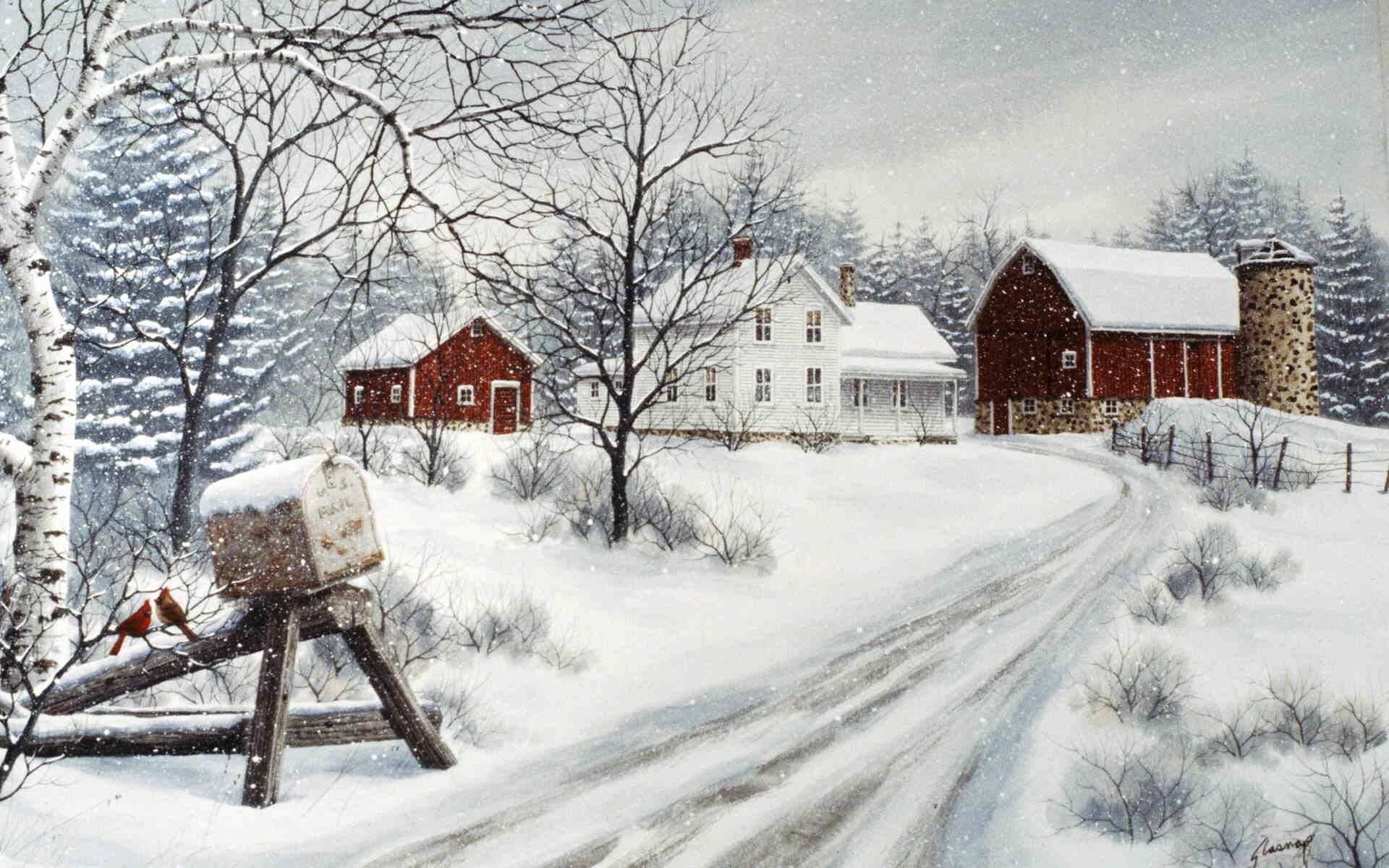 Winter in the Countryside. Winter painting, Winter picture, Winter art