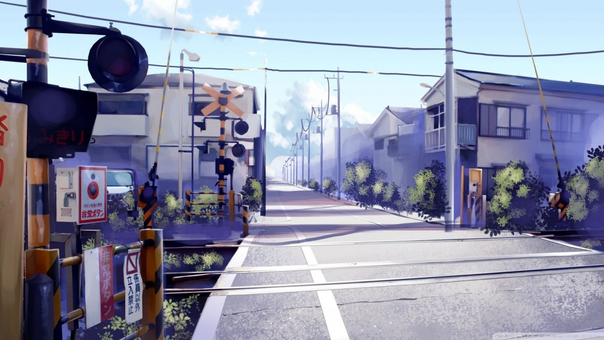 Japanese Anime Street 1080p Wallpaper