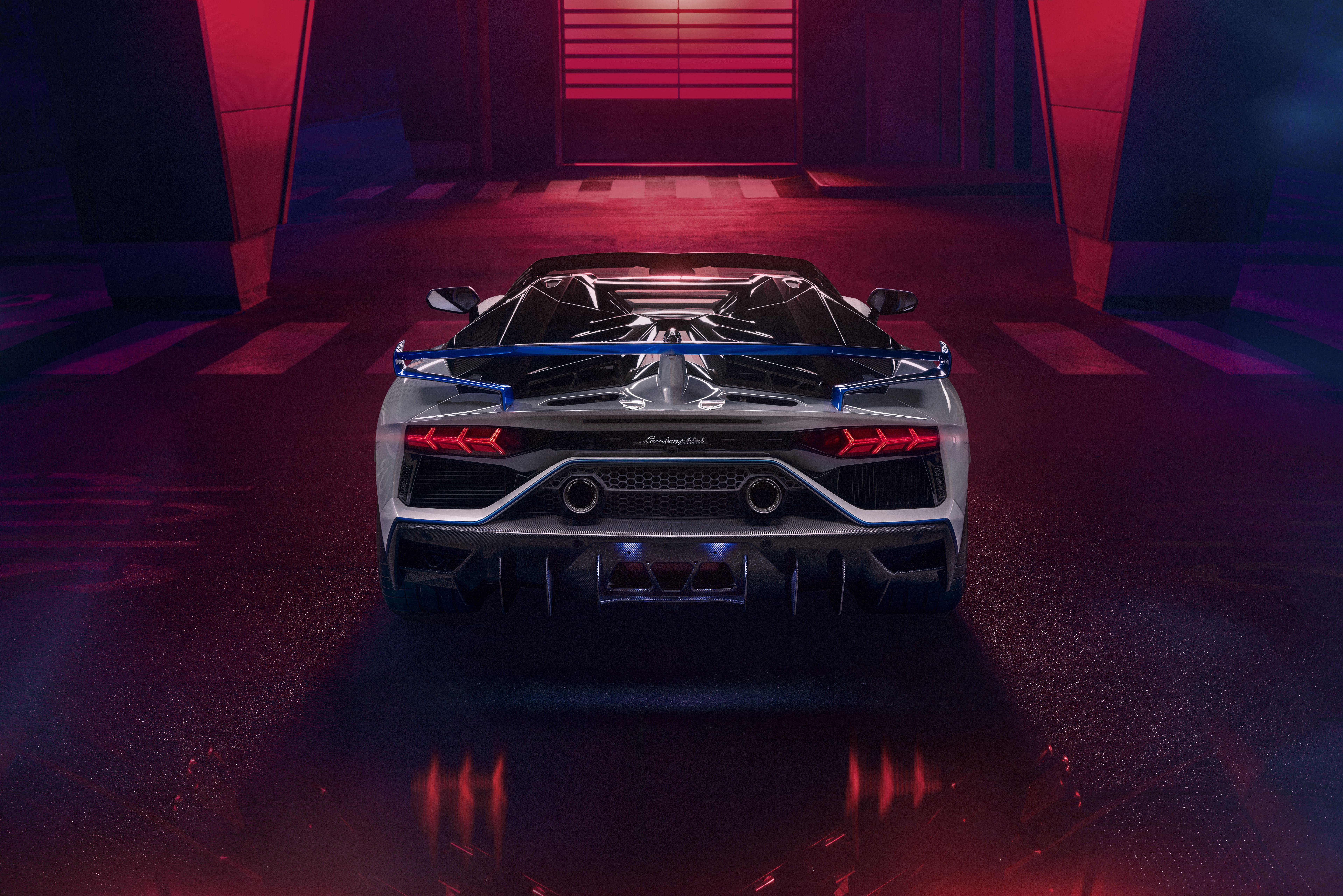 Lamborghini Aventador SVJ Roadster Xago Edition Rear View, HD Cars, 4k Wallpaper, Image, Background, Photo and Picture