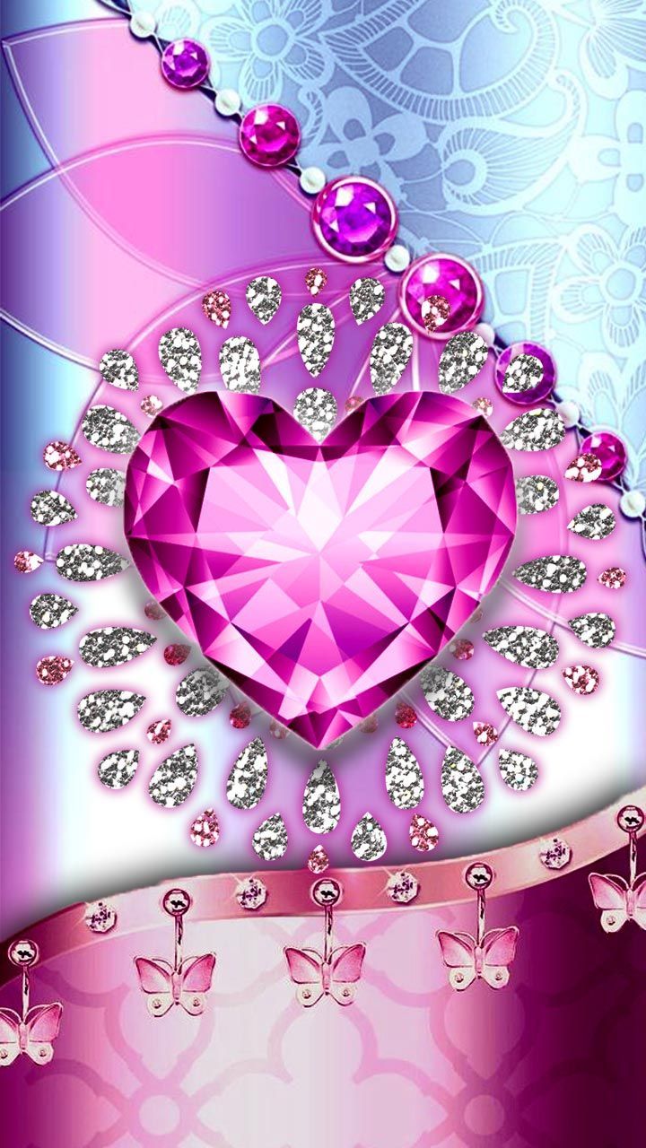 Whats more luxury than a art in diamonds? Pink diamond heart wallpaper. Heart wallpaper, Pink glitter wallpaper, Heart iphone wallpaper