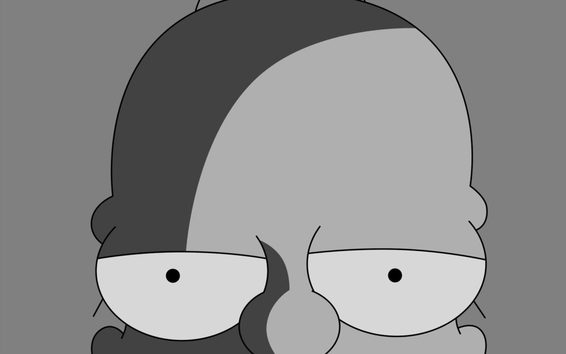 homer, Simpson, The, Simpsons, Monochrome, Greyscale Wallpaper HD / Desktop and Mobile Background