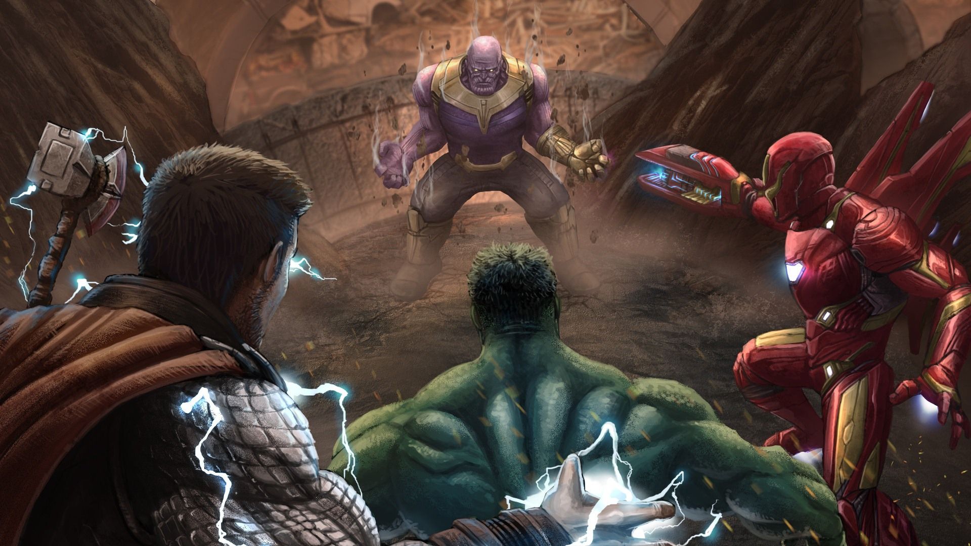 Avengers Endgame HD Desktop Wallpaper Game Fight Scene