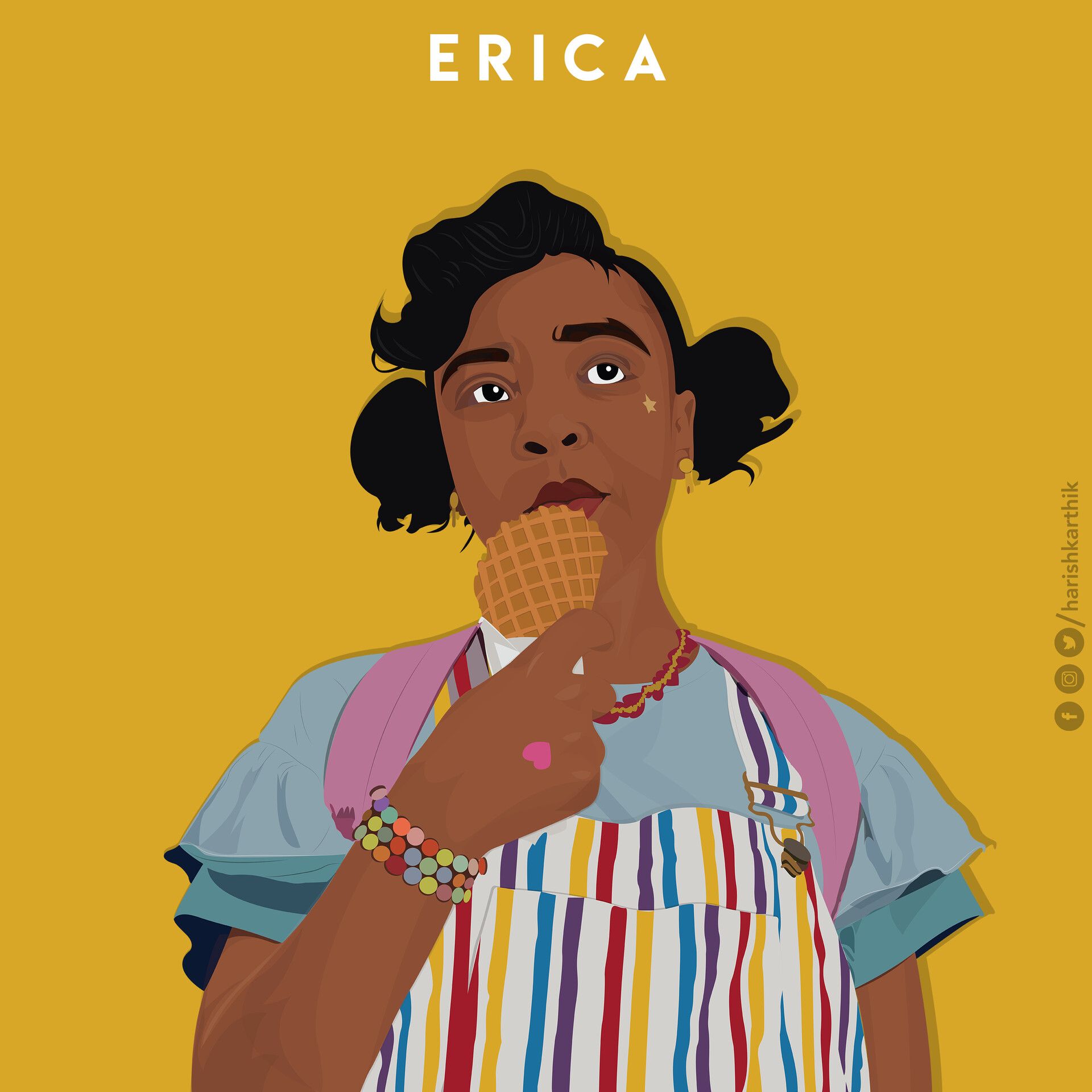 Stranger Things Erica Illustration, Harish Karthik