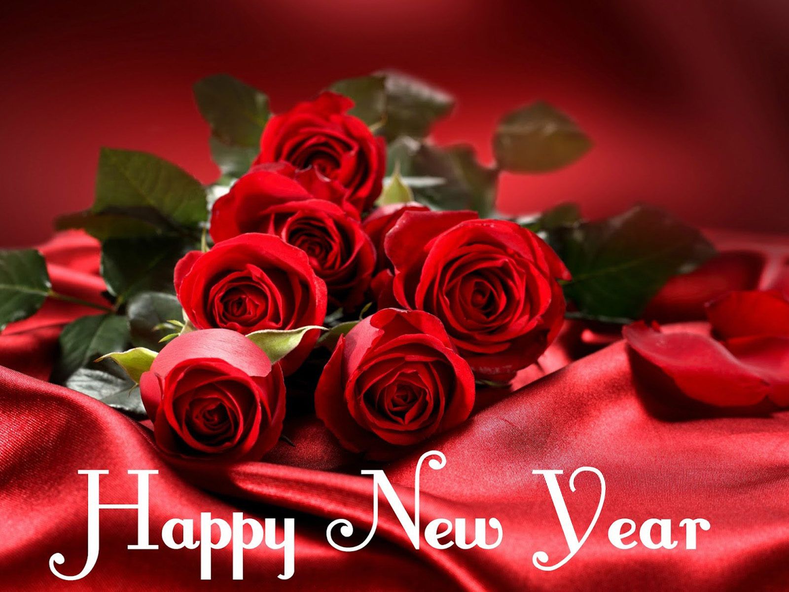 Happy New Year Red Roses Flower Image 2021 Greeting Card 1920x1200, Wallpaper13.com
