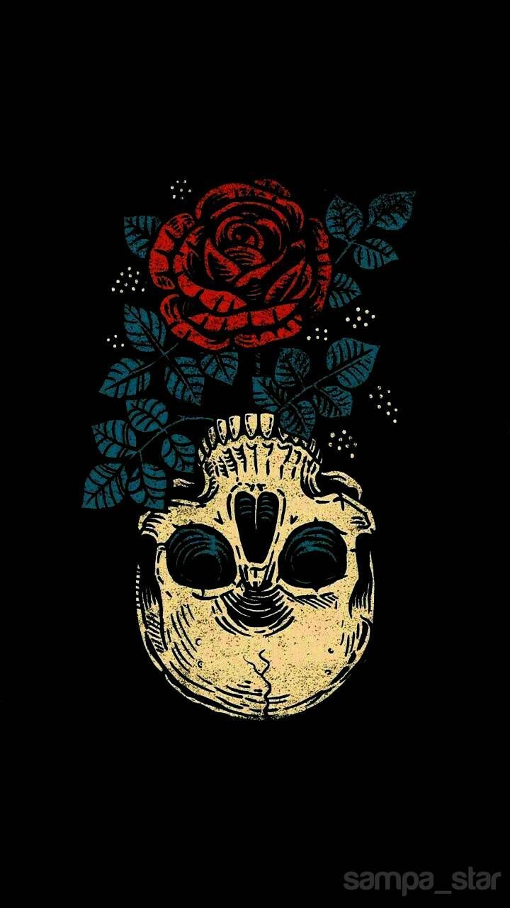 Download Skull and Rose Wallpaper by sampa_star now. Browse millions of popular sk. Skull wallpaper, Skull wallpaper iphone, Witch wallpaper