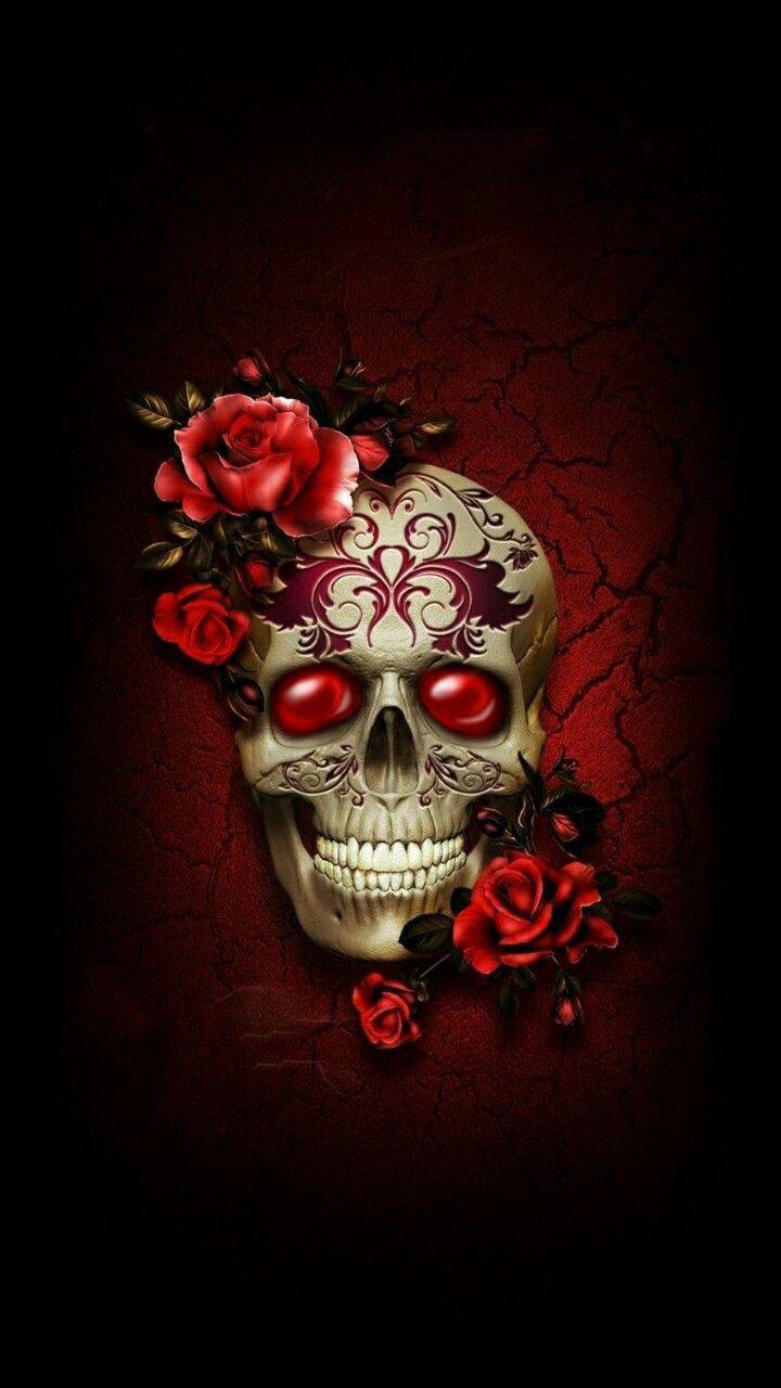 Rose skull wallpaper
