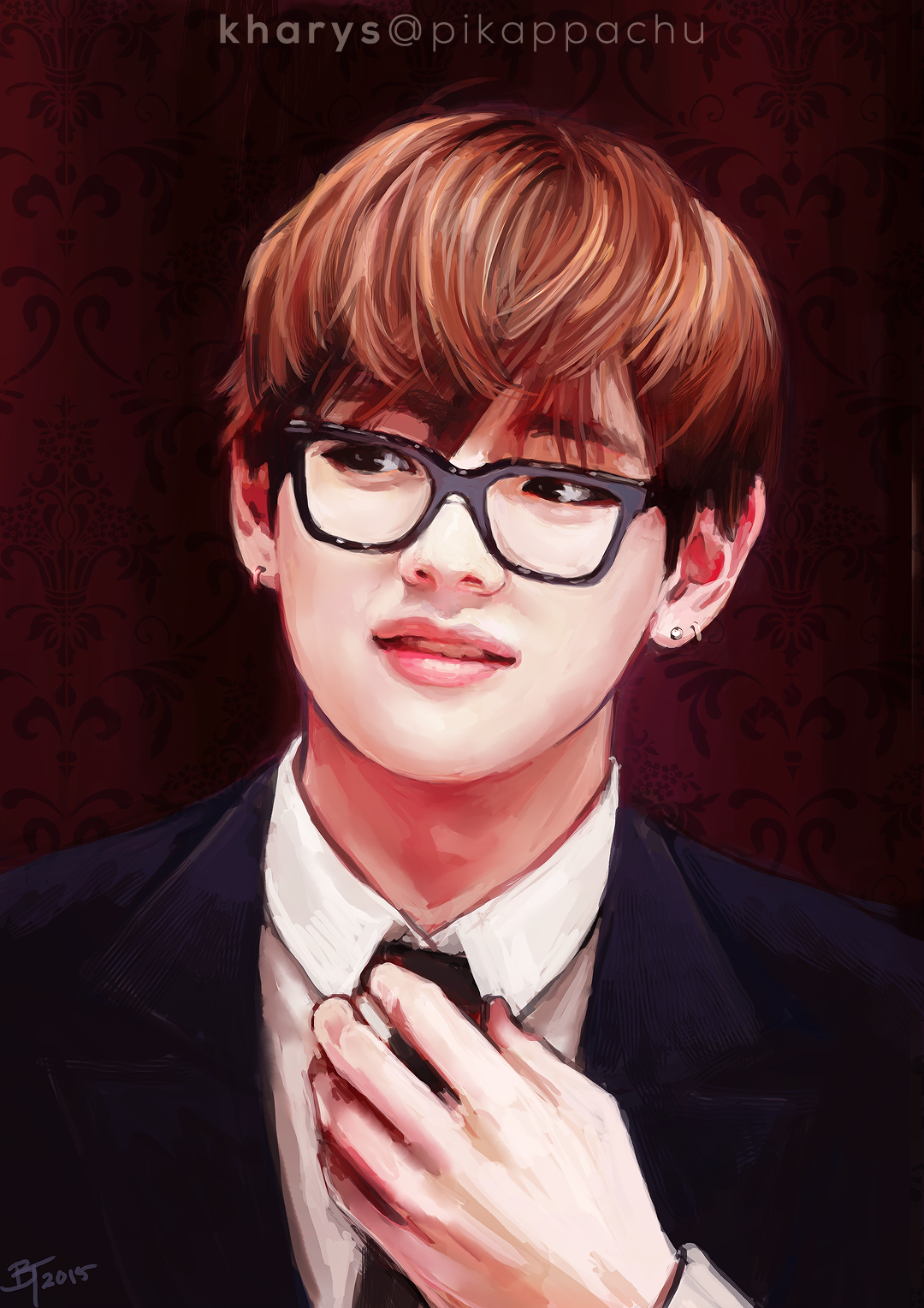 Kim Taehyung in Glasses Fanart Fan Art