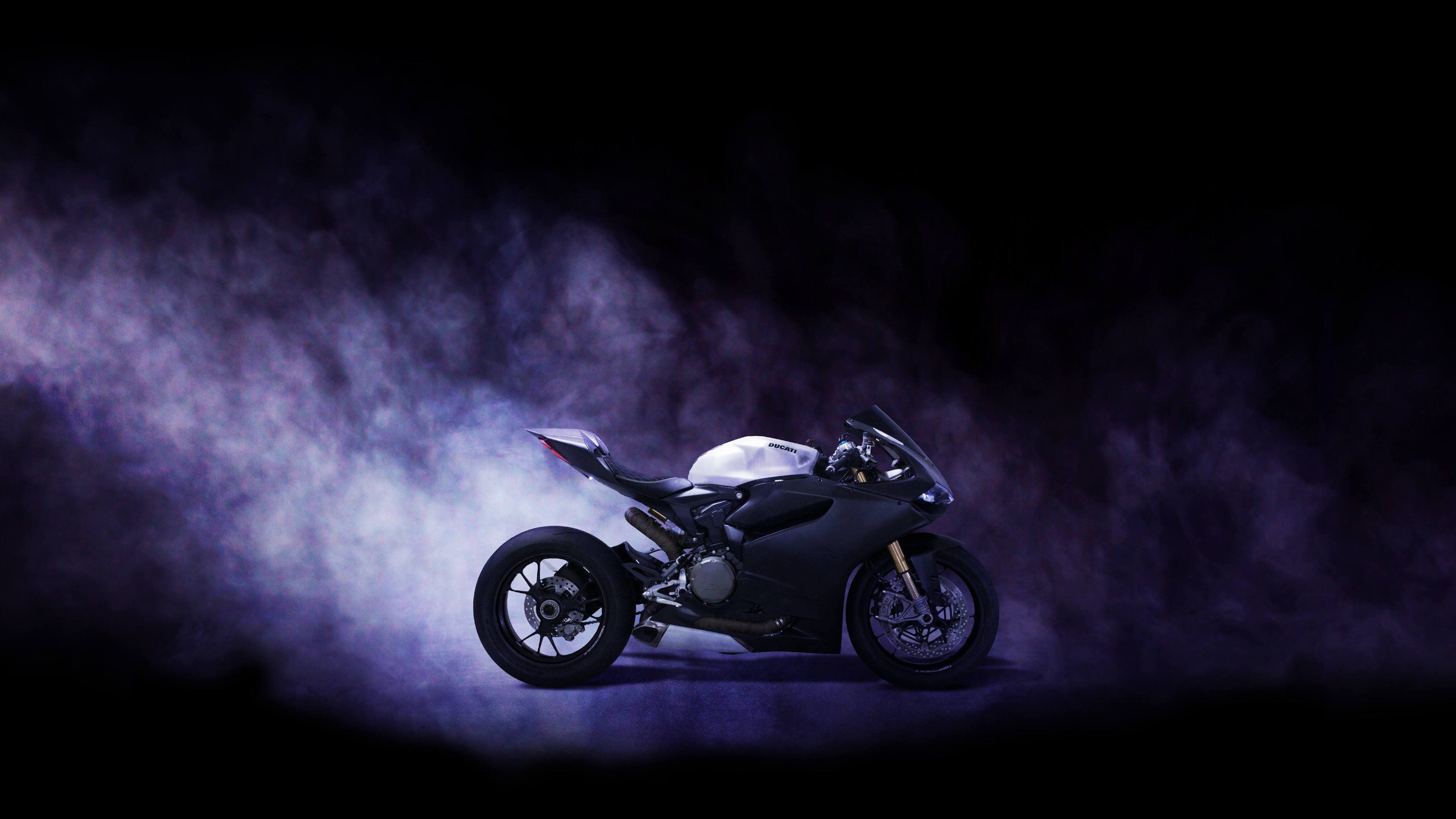 Download wallpaper Ducati 959 Panigale, 2017, sport bike, presentation, smoke for desktop with resolution 3840x2160. High Quality HD picture wallpaper