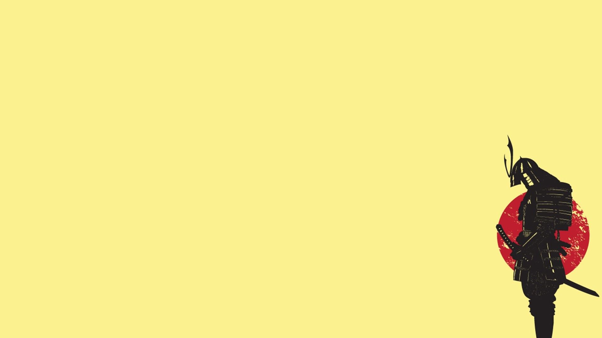sunset, Japan, Minimalistic, Yellow, Samurai, Funny Wallpaper HD / Desktop and Mobile Background
