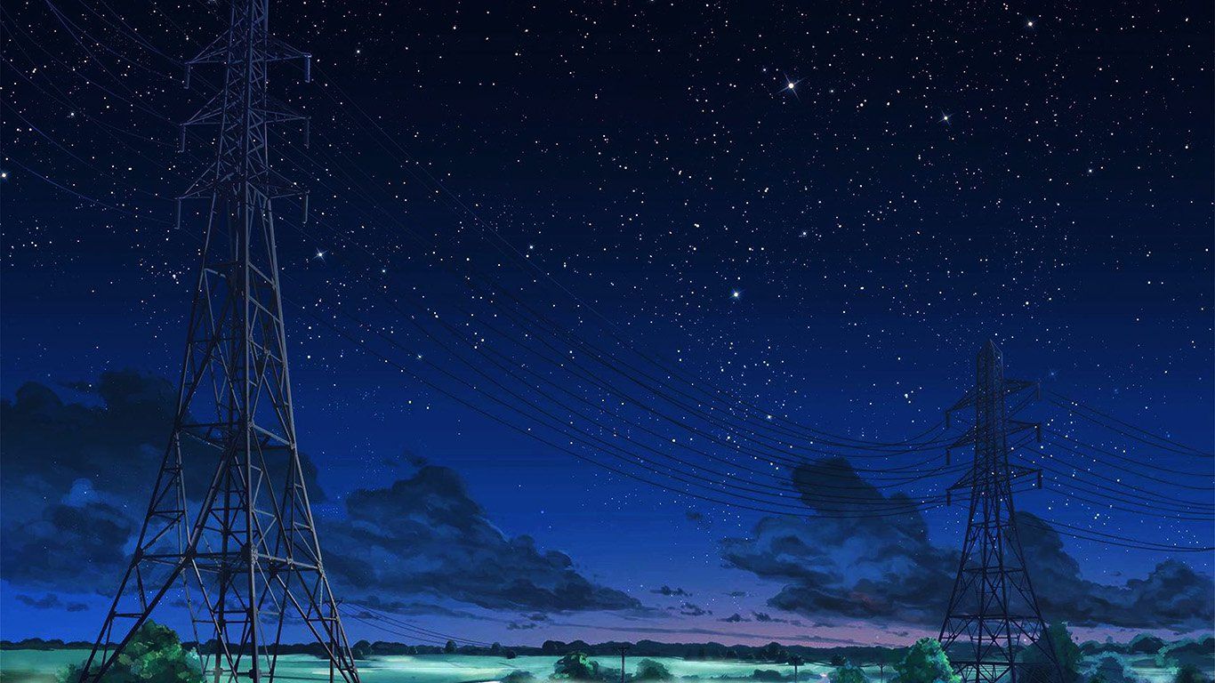 wallpaper for desktop, laptop. arseniy chebynkin night sky star blue illustration art anime dark