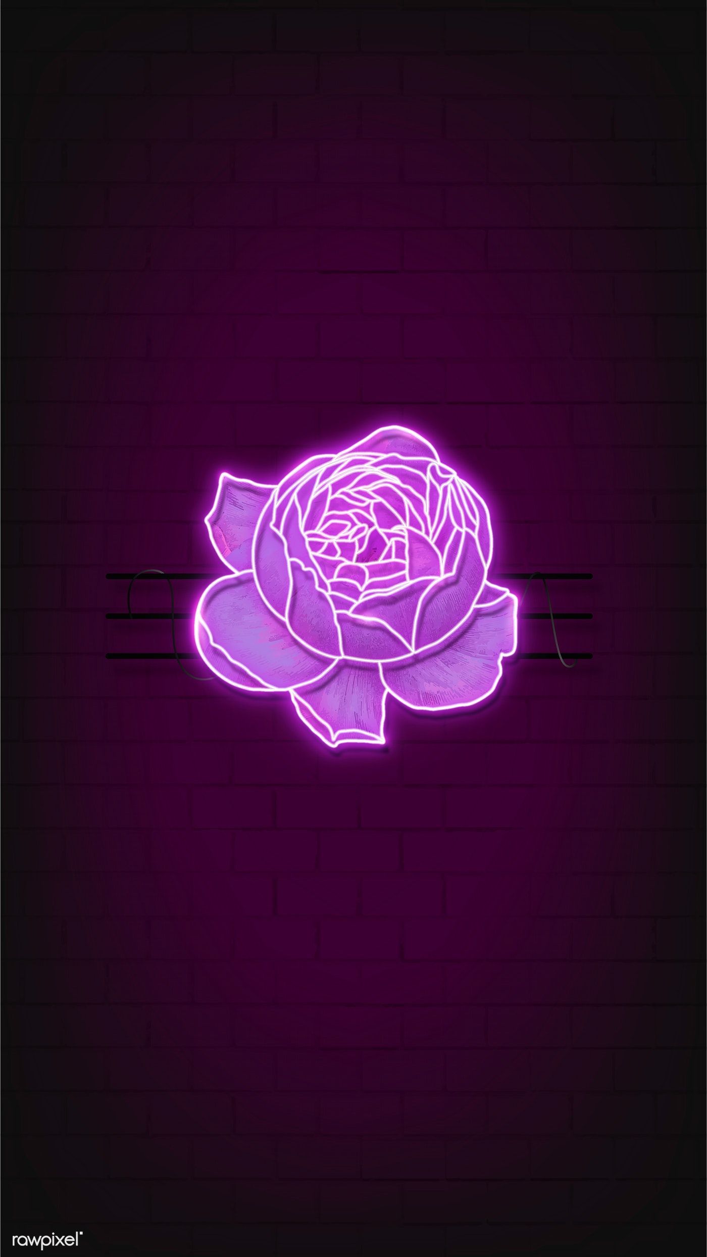 Download premium vector of Purple neon rose mobile phone background vector. Neon wallpaper, Purple wallpaper iphone, Neon purple