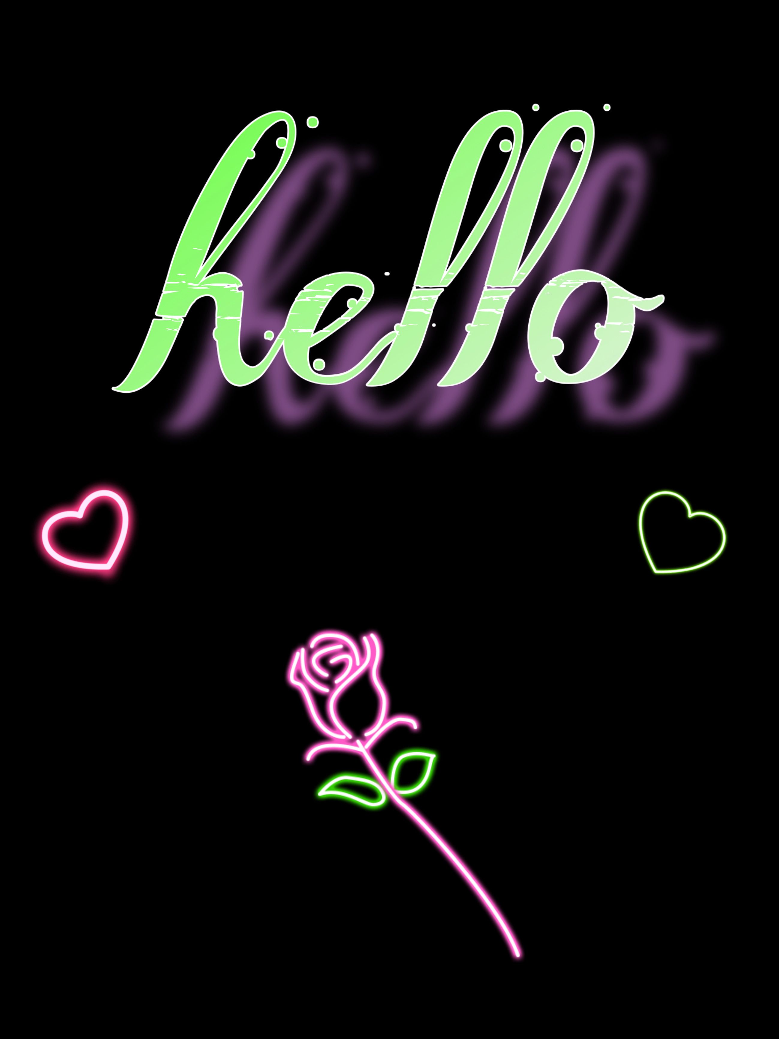 freetoedit #hello #wallpaper #neon #rose #pink #green Design Wallpaper & Background Download