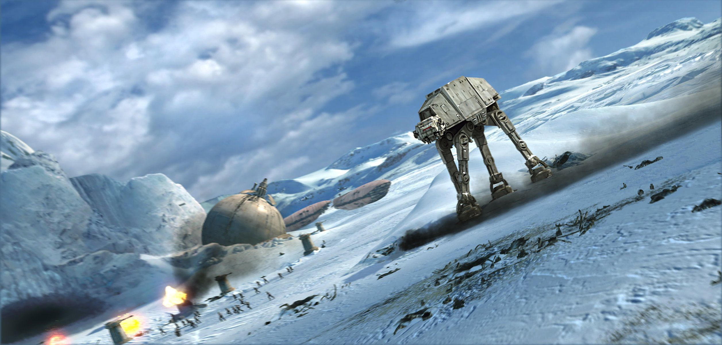 Star Wars The Rebel Base Hot Star Wars Tank On On Empire Attack Fiction Movie The Sky Clouds Day Cold Frost HD Wallpaper