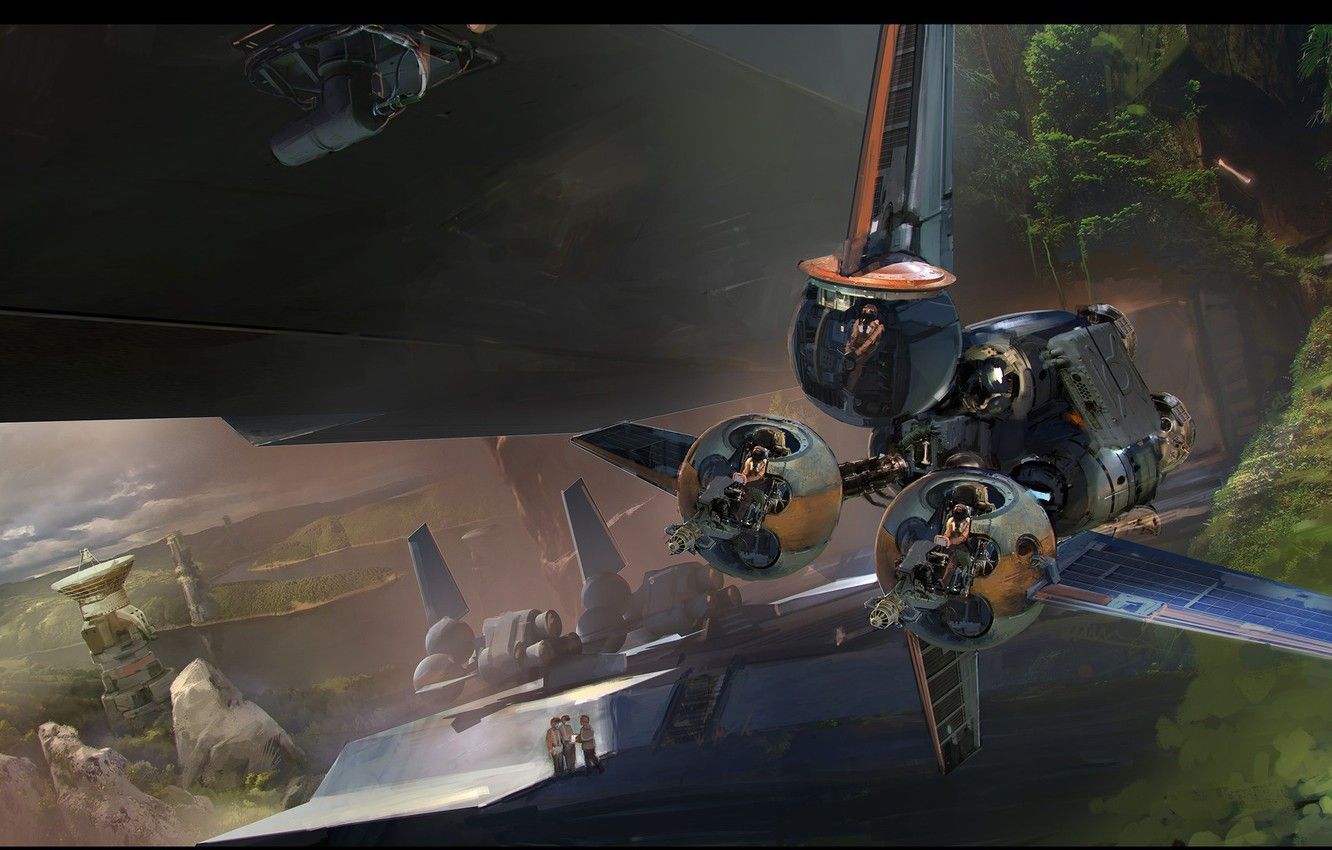 Wallpaper people, aircraft, The Moment Rebel Base Fighters image for desktop, section фантастика