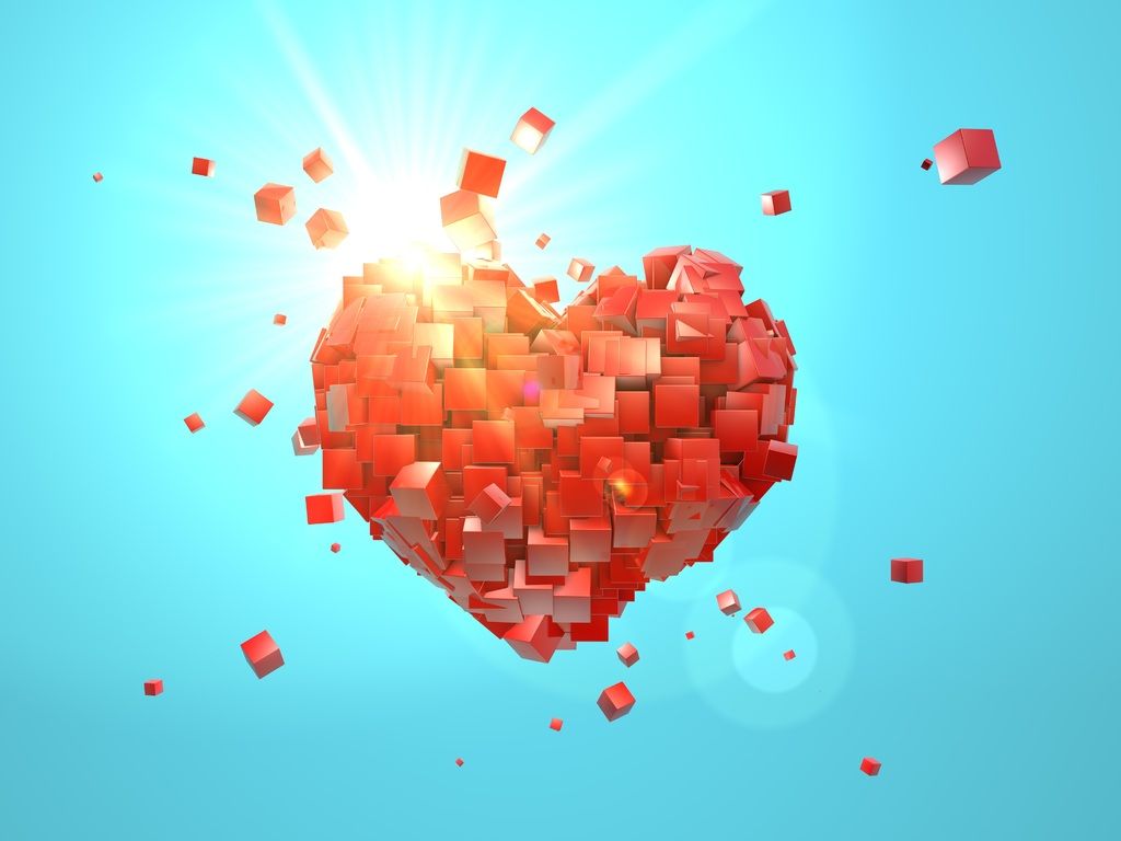Heart Explosion Love Red Abstract Valentine Day 1024x768 Resolution HD 4k Wallpaper, Image, Background, Photo and Picture