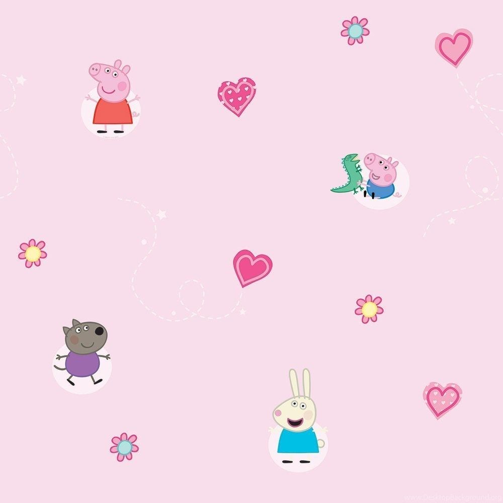 Decofun, Peppa Pig Wallpaper, Pink: Amazon.co.uk: Kitchen & Home Desktop Background