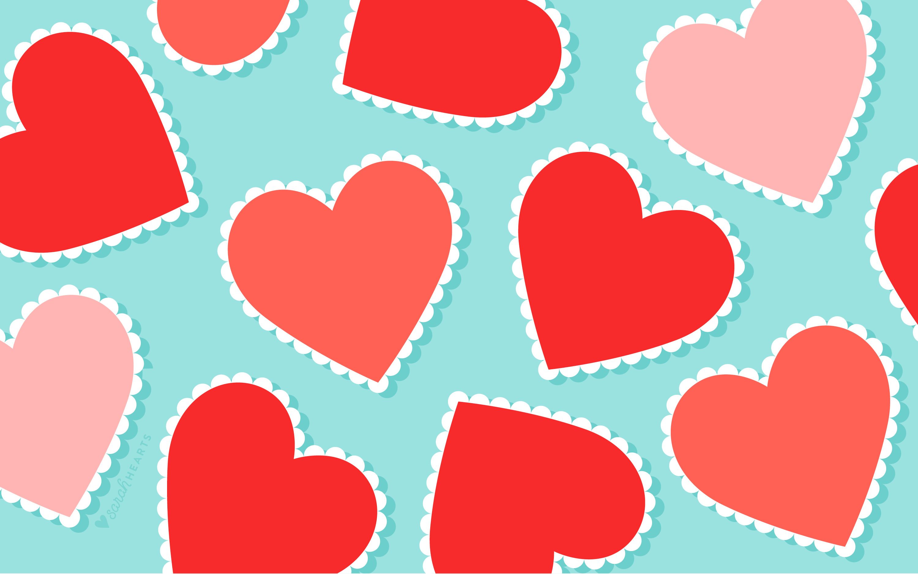 Free Scalloped Heart Valentine's Day Wallpaper