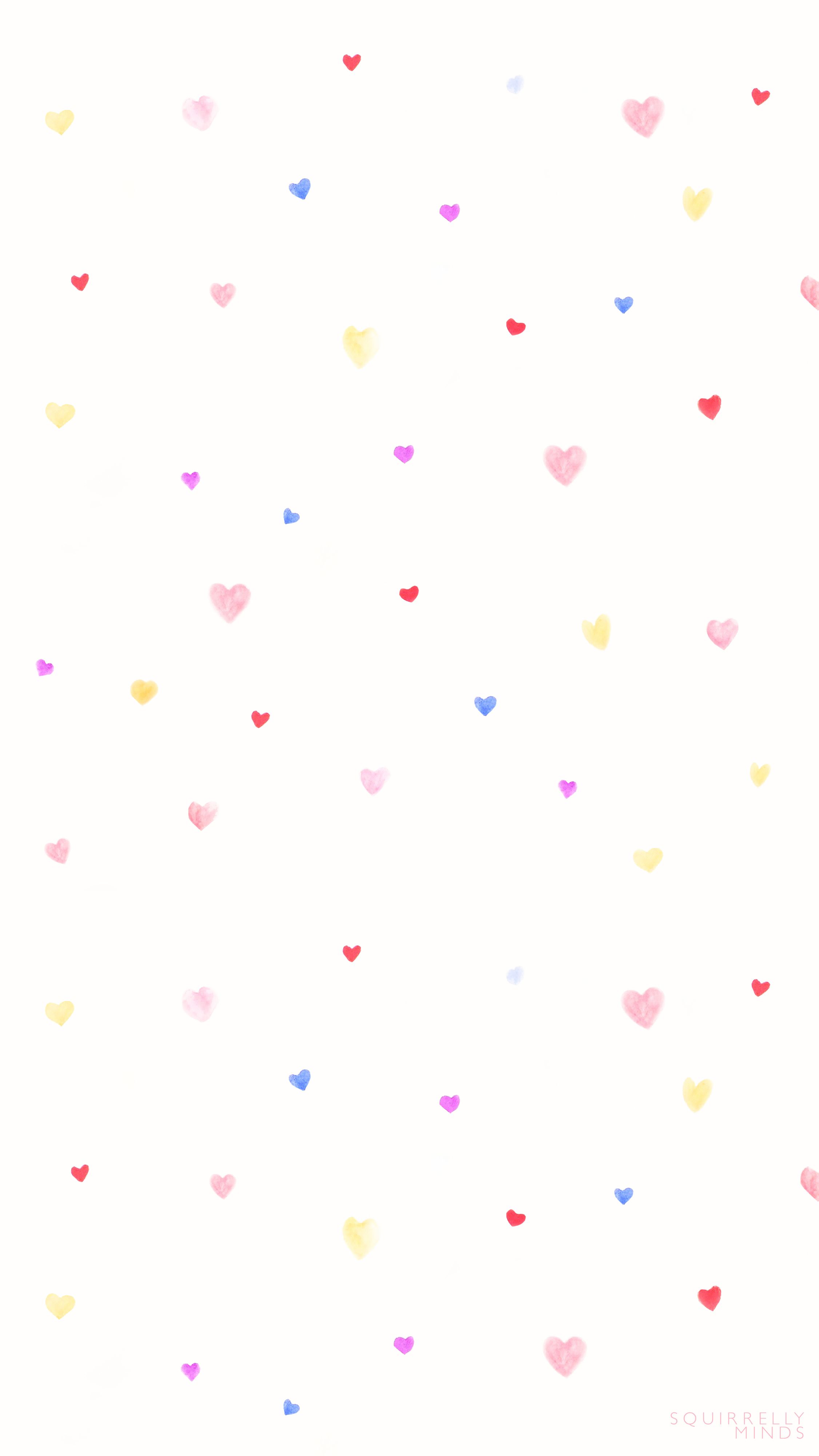 Watercolor Hearts Valentine's Day Wallpaper Downloads