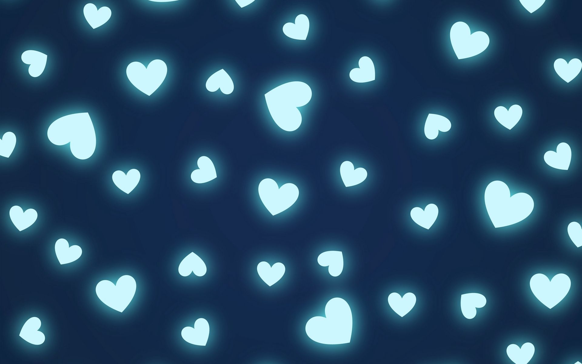 Blue Heart Pattern Wallpaper