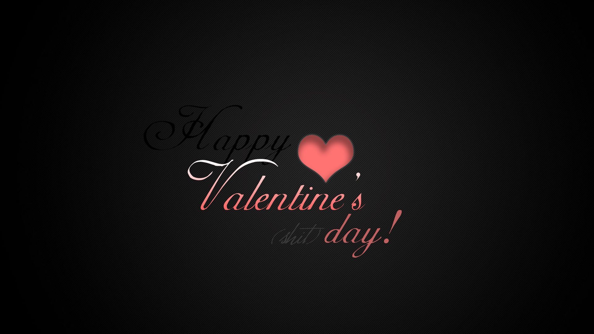 Download wallpaper 1920x1080 valentines day, heart, inscription, black, red full hd, hdtv, fhd, 1080p HD background
