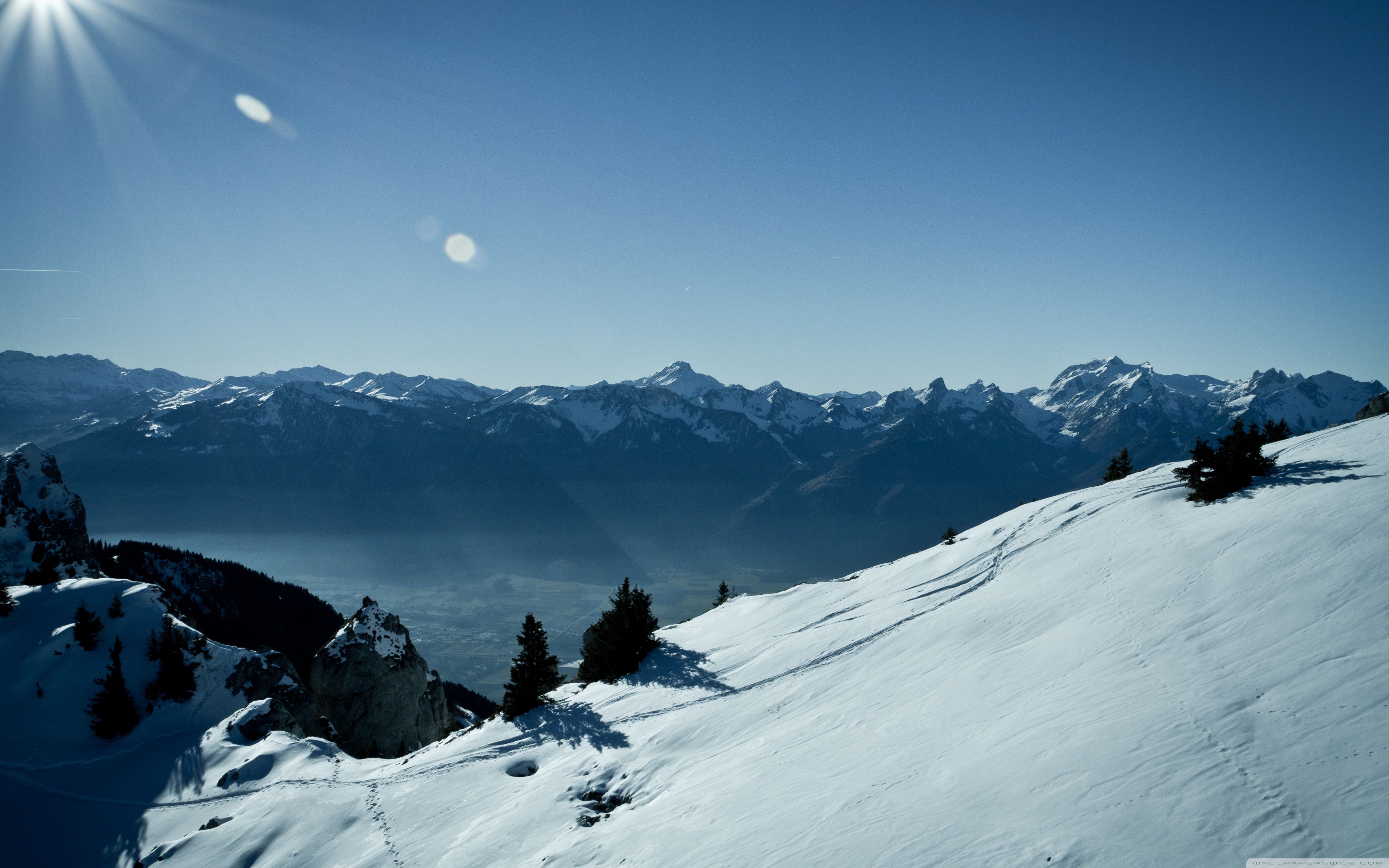 Switzerland Mountains, Winter Ultra HD Desktop Background Wallpaper for 4K UHD TV, Multi Display, Dual Monitor, Tablet