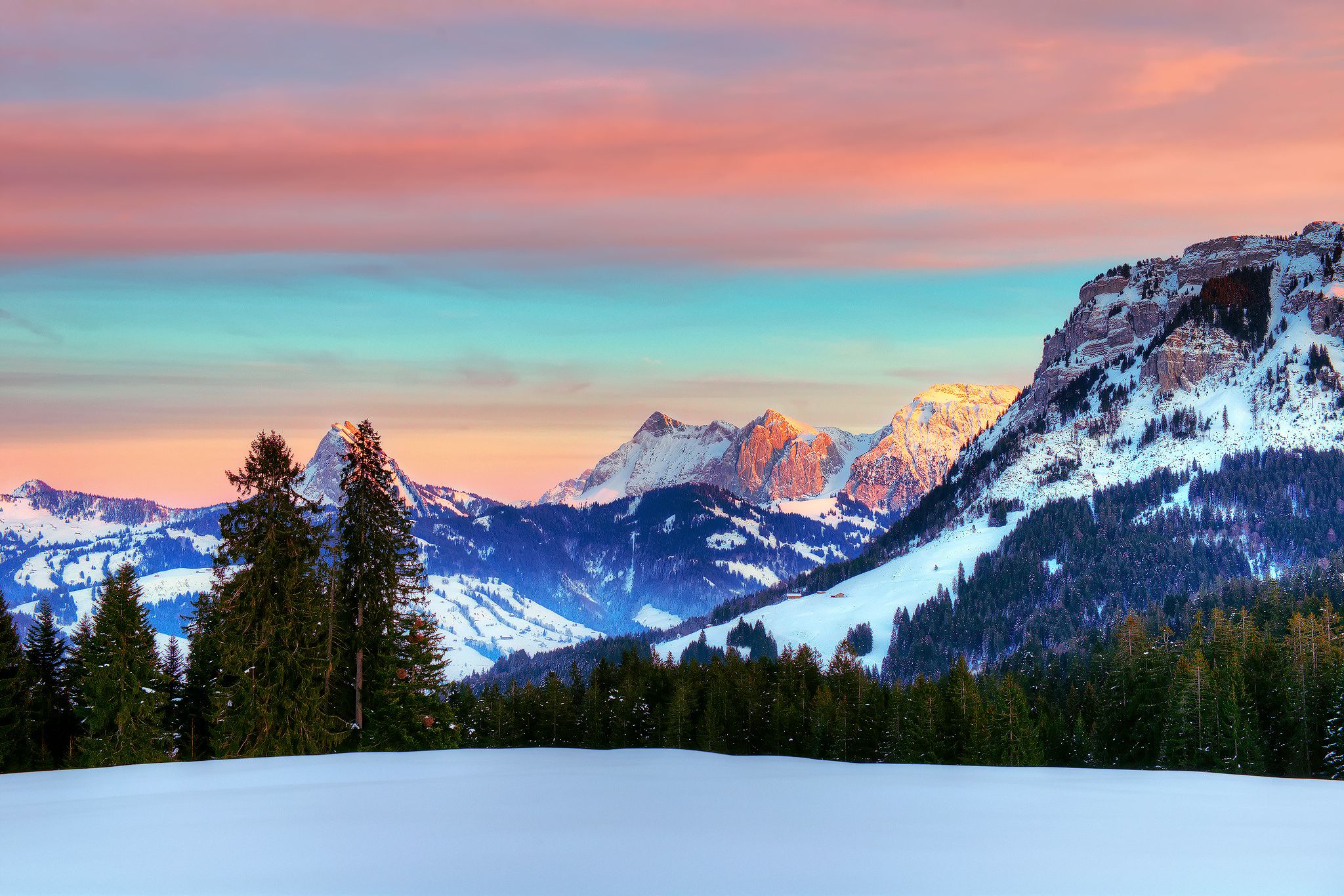 alps, Winter, Switzerland, January, Mountain Wallpaper HD / Desktop and Mobile Background