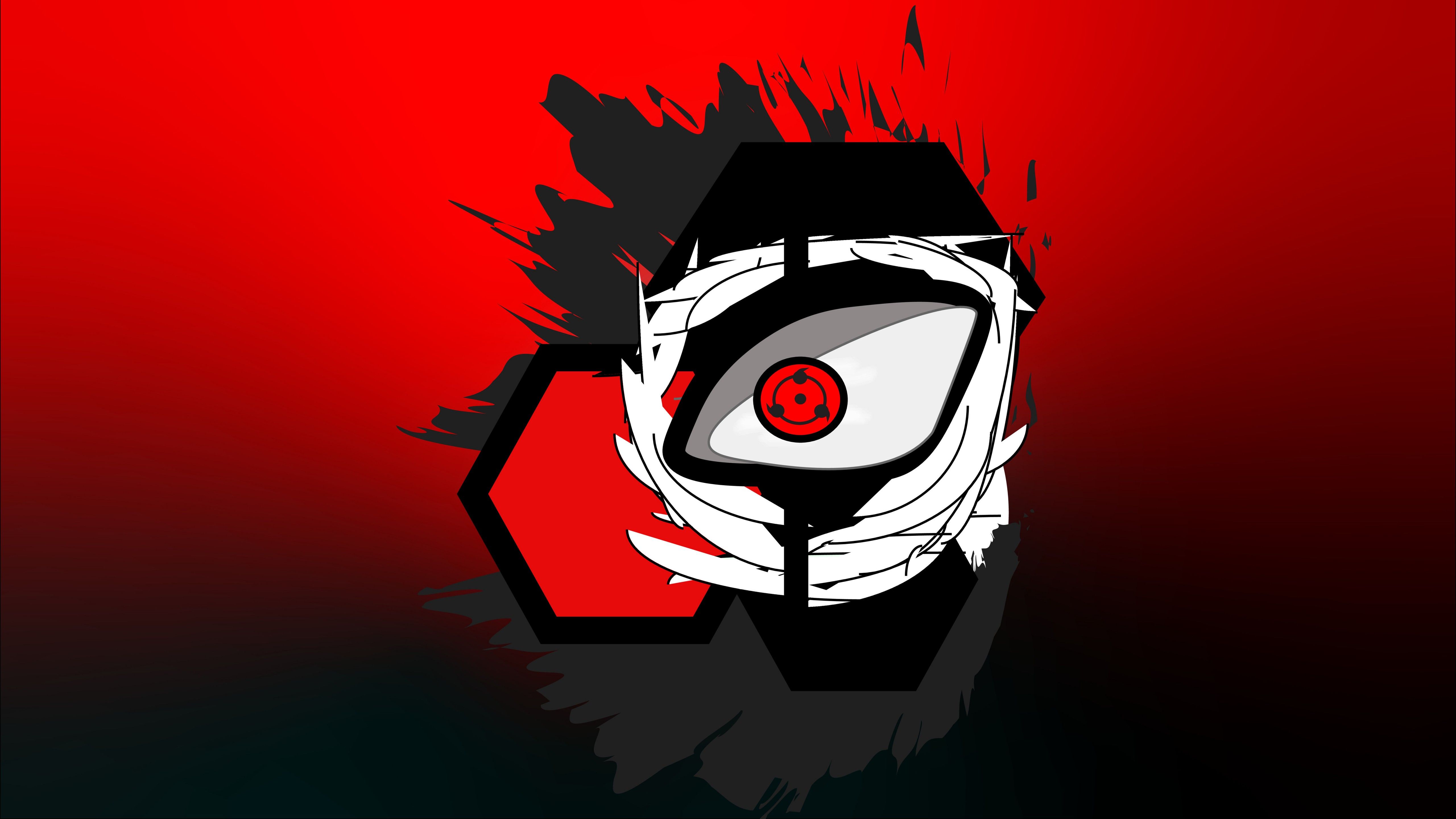 Digital Art Illustration Kakashi Hatake Naruto Sharingan Uchiha Clan 4K 8K HD Anime Wallpaper